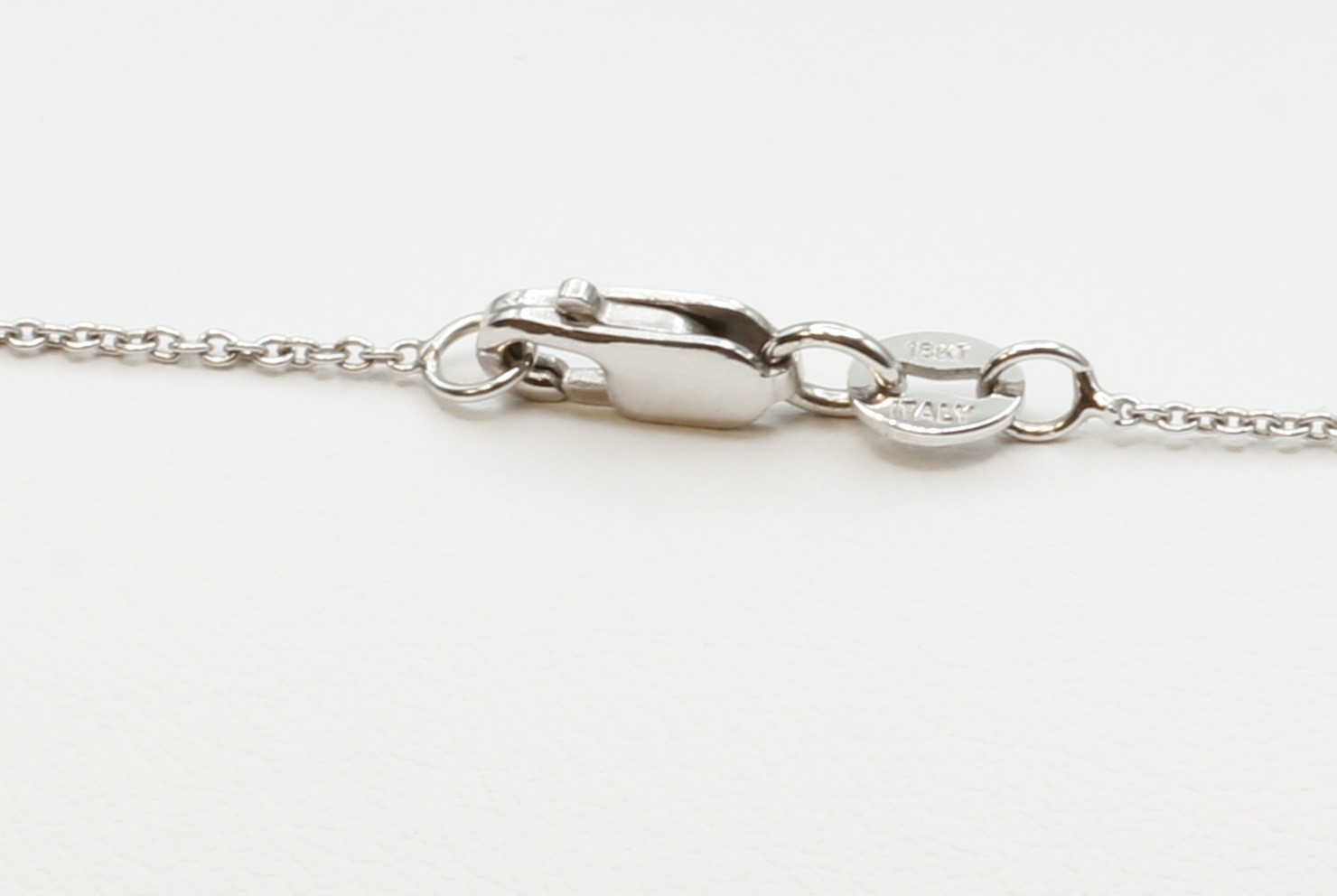Roberto Coin Tiny Treasures Natural Diamond “D” 18k White Gold 18″ Necklace