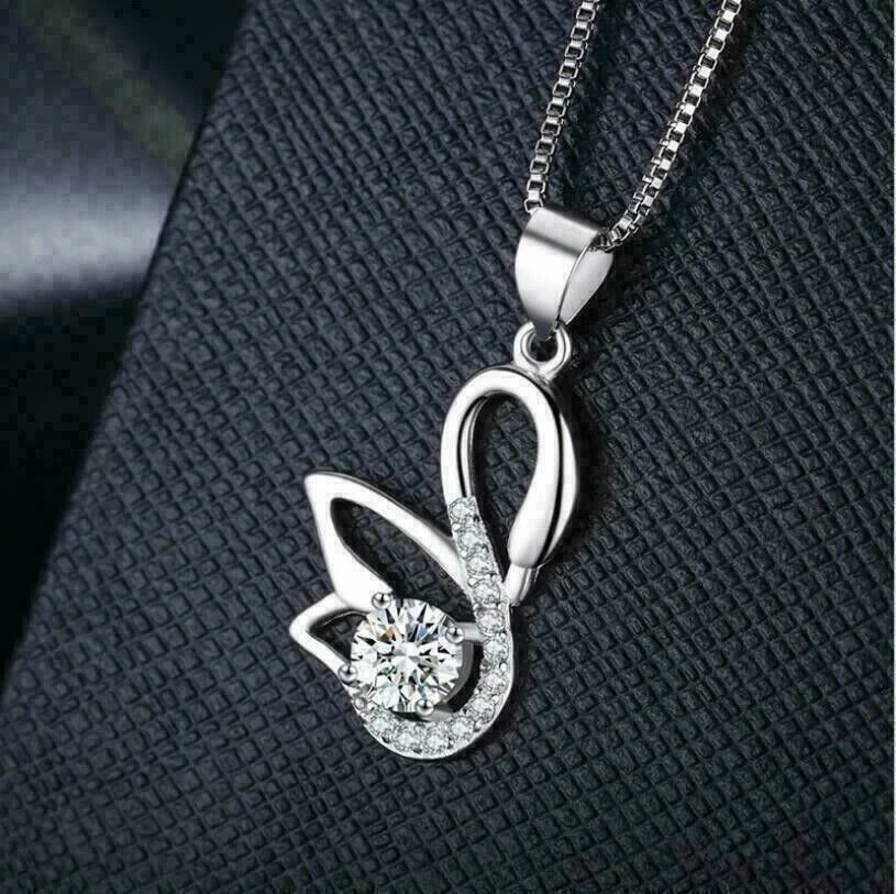 2Ct Round Cut Lab Created Diamond Women’s Pendant 14K White Gold Finish
