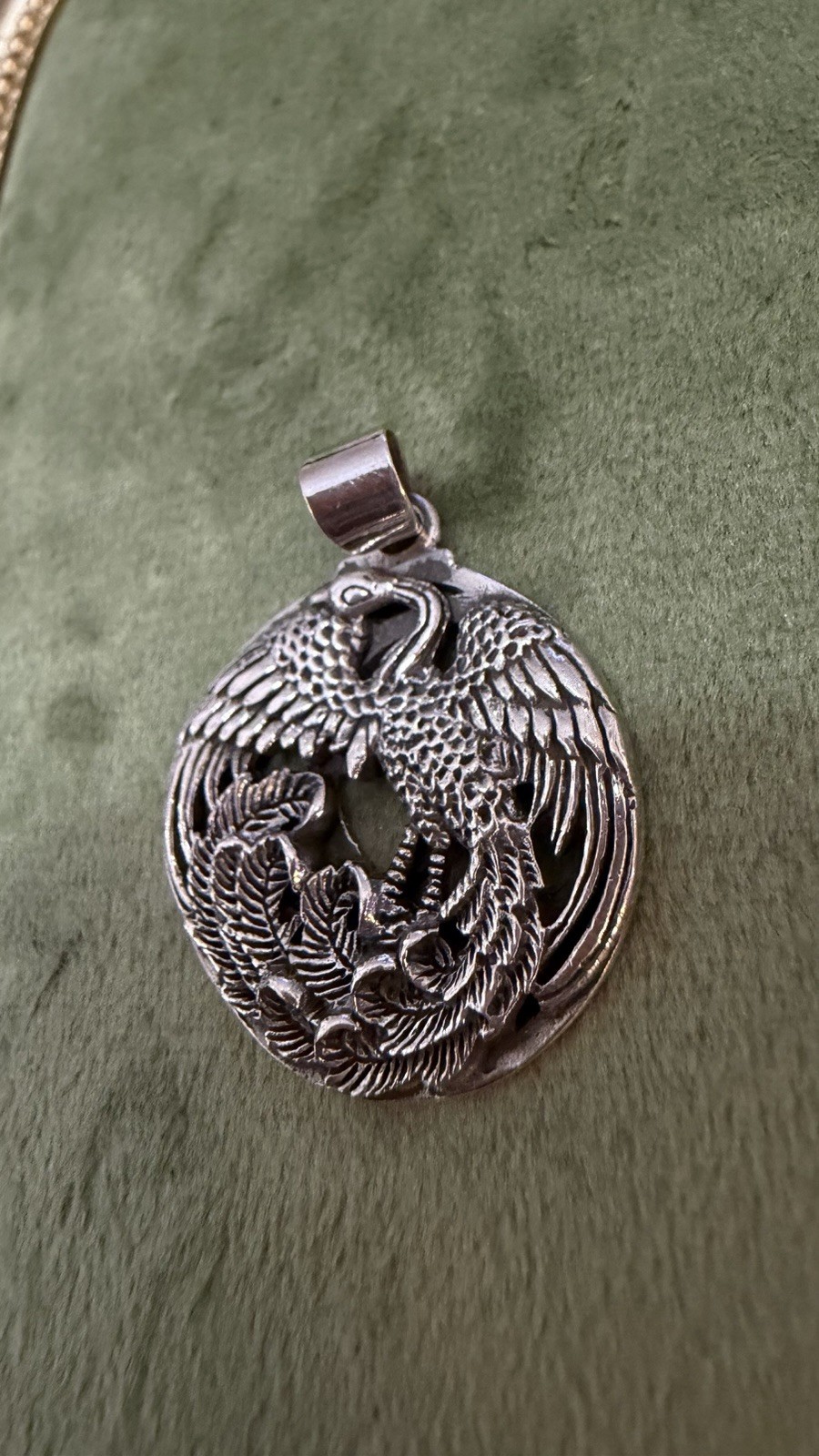 Phoenix Pendant 925 Sterling Silver Rebirth Resurrection Mythological Bird