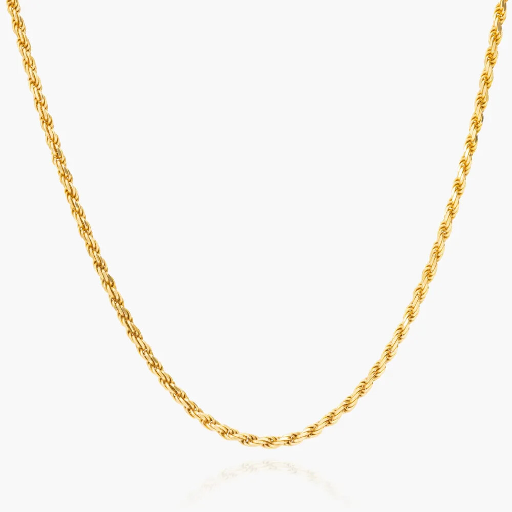2MM Solid 925 Sterling Silver Gold Italian DIAMOND CUT ROPE CHAIN Necklace Italy