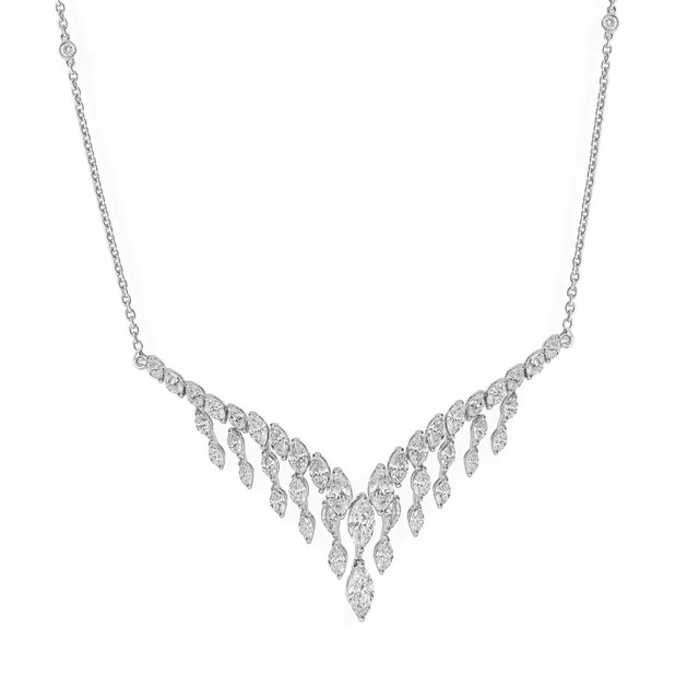 2.2Ct Marquise Lab-Created Diamond Women’s Y Drop Pendant 14K White Gold Plated