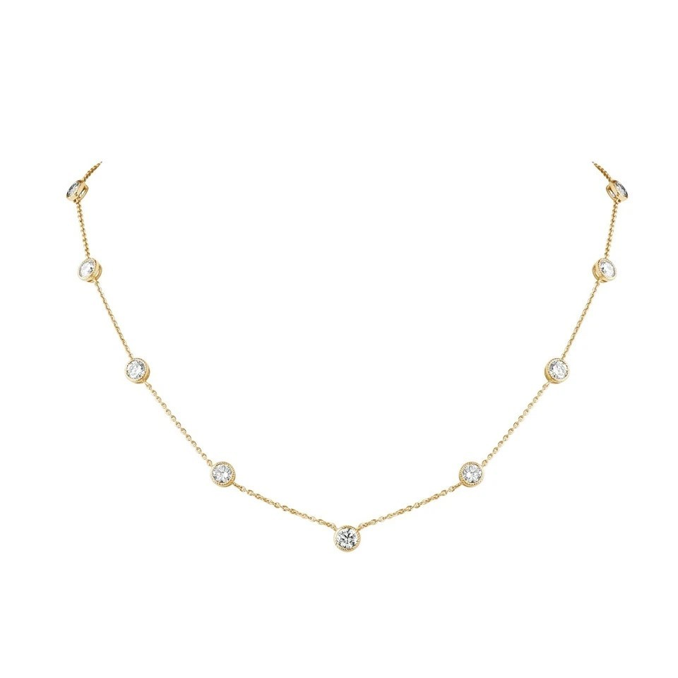 2.00ct 100% Natural Diamond By The Yard Station Women’s Pendant 18k Yellow Gold