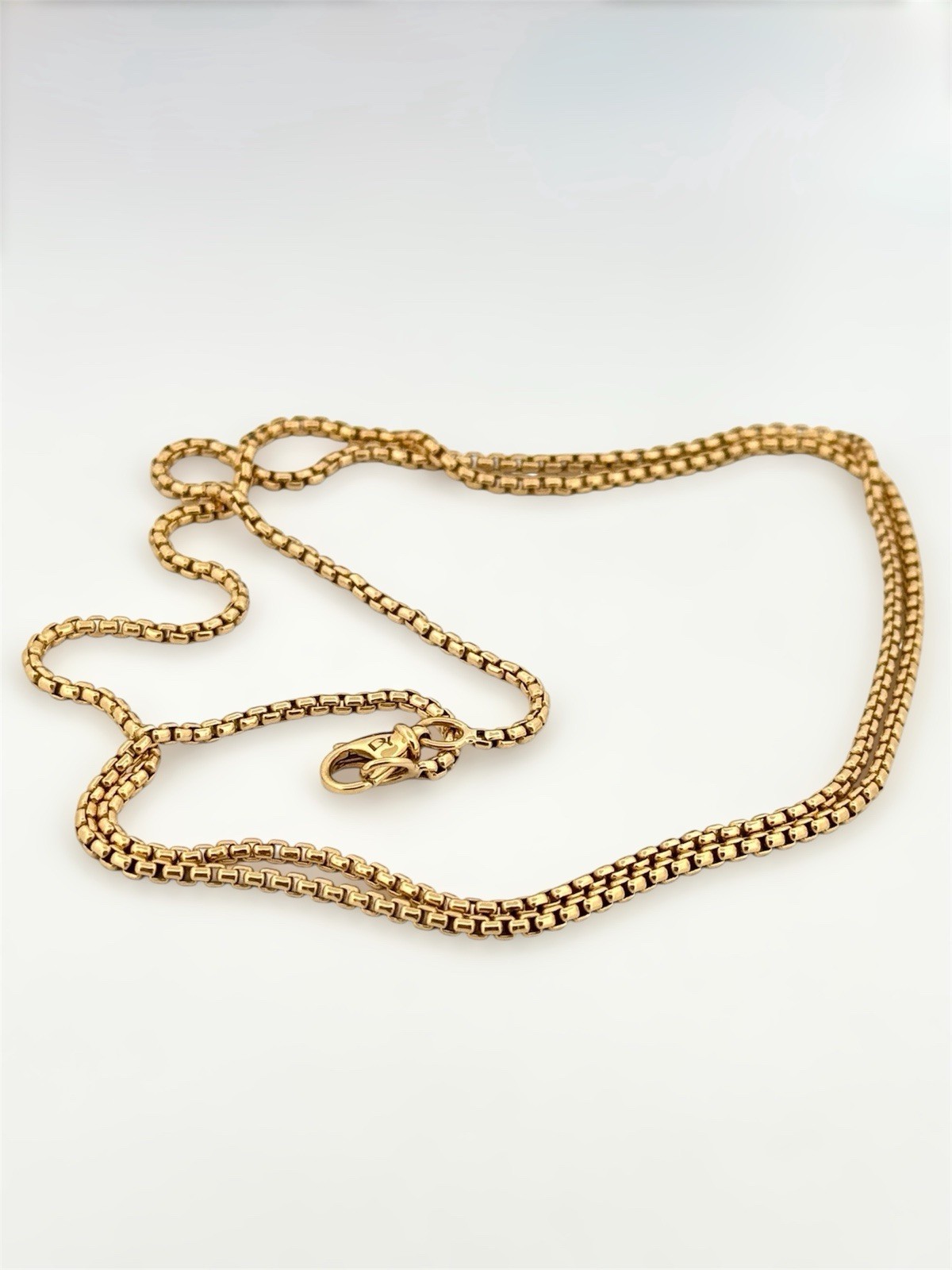David Yurman Box Chain Necklace 1.7mm 18K Yellow Gold 22”