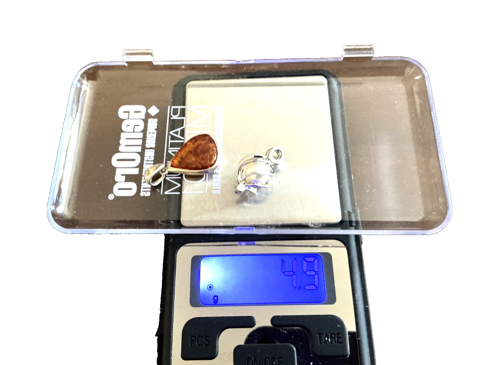 TWO PENDANTS: ONE AMBER STERLING and ONE CULTURED PEARL SILVER METAL MOTHERS DAY