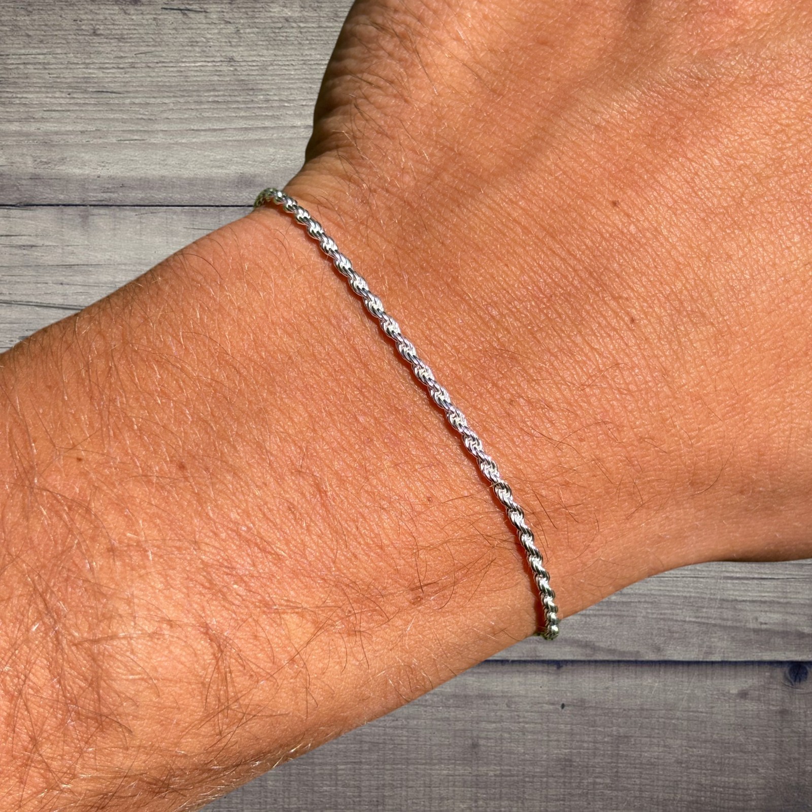 2mm Diamond Cut Rope Bracelet – Solid 925 Sterling Silver Or 14k Gold Vermeil