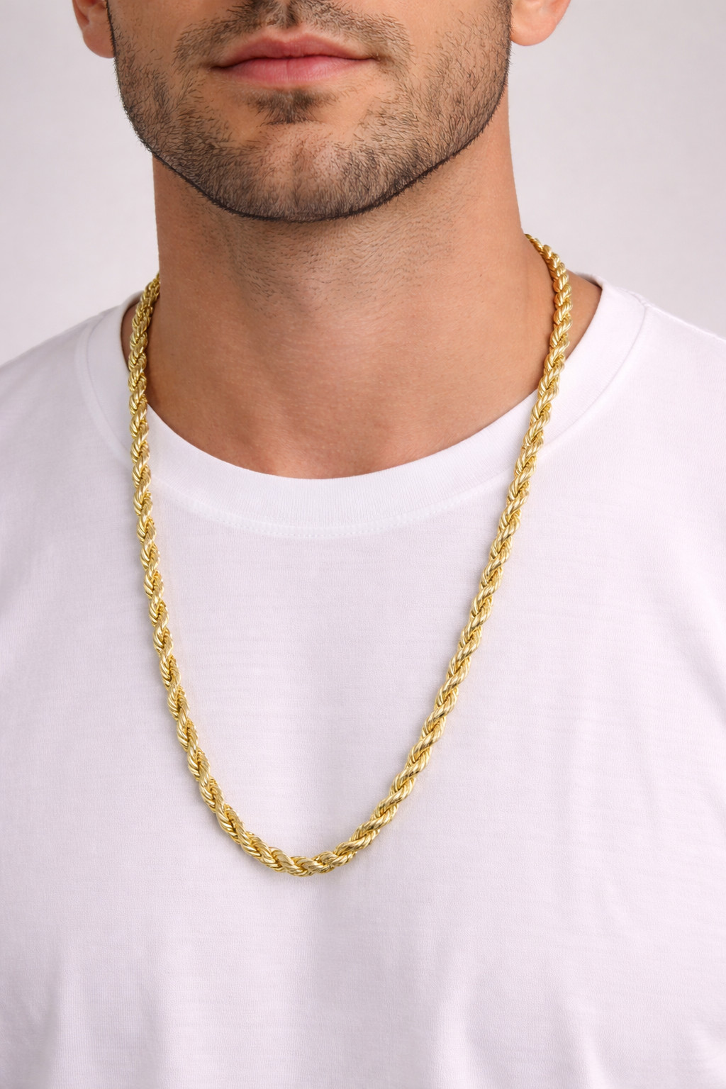 10K Yellow Gold Rope Chain 6mm Diamond Cut Necklace for Men 18-30″ Real 10KT