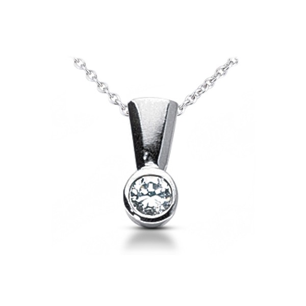 0.61 CTW E/VS2 Round Cut Natural Certified Diamond White Gold Solitaire Pendant