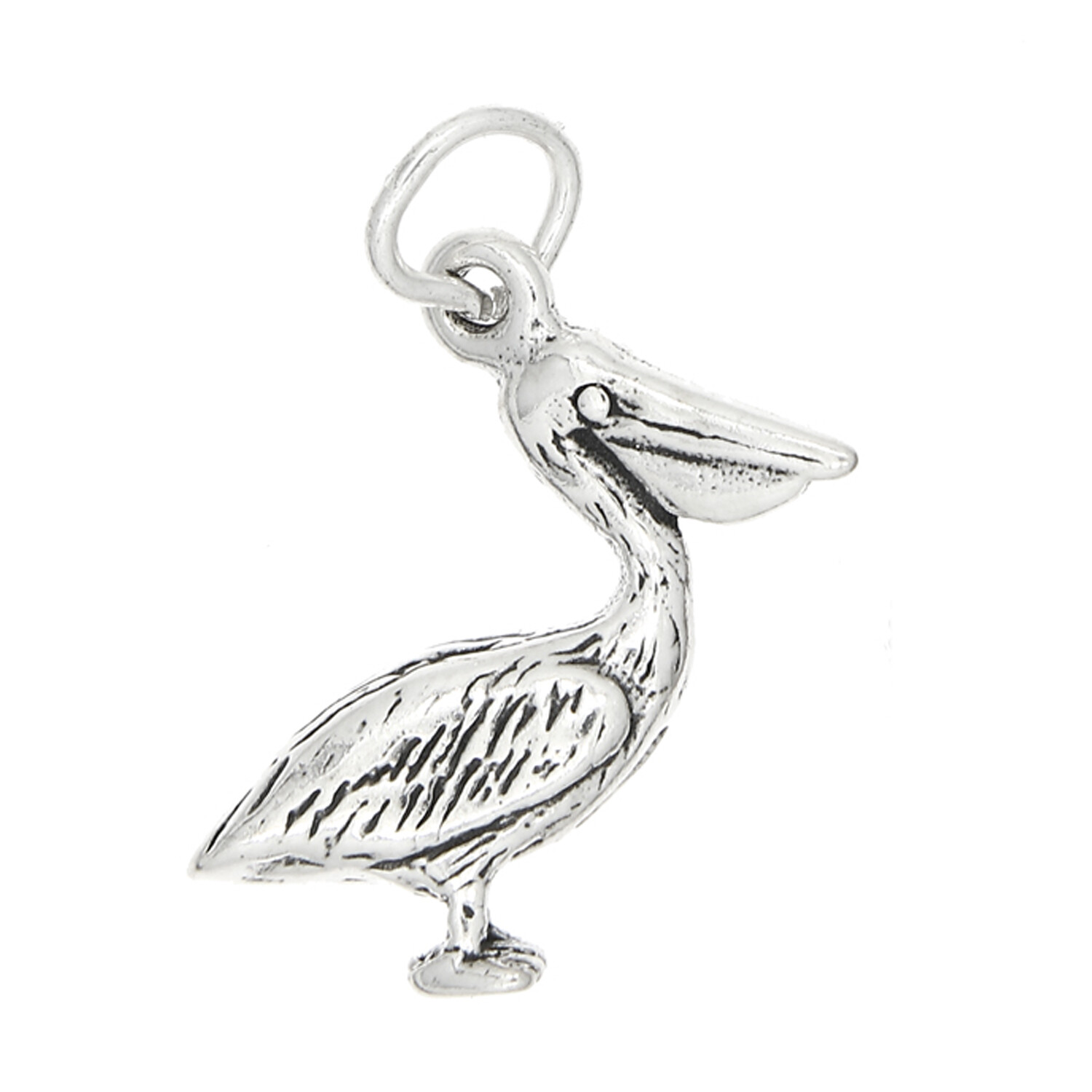 Sterling Silver 3D Pelican Bird Charm or Pendant