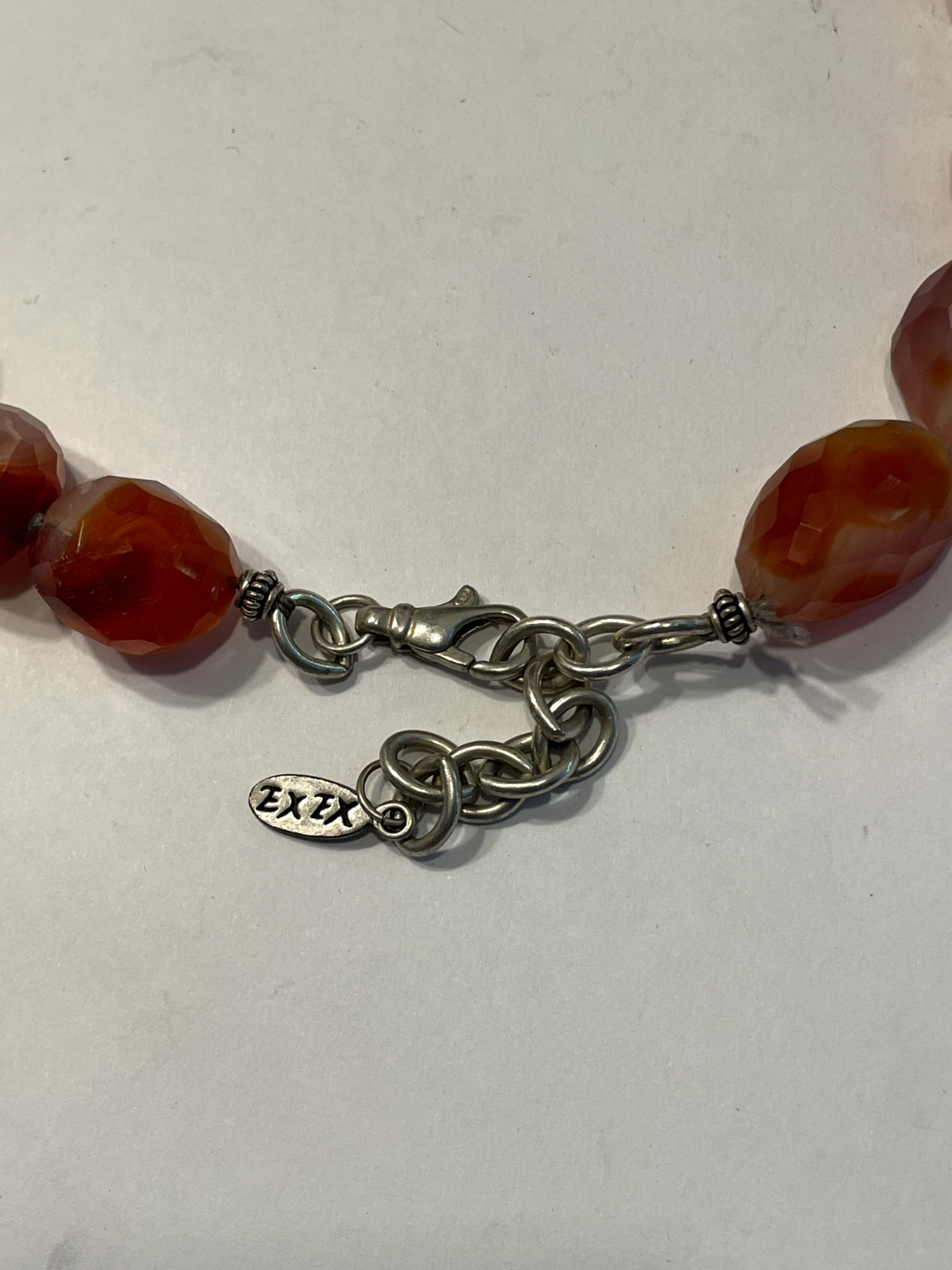 Raw Carnelian Necklace – 20″ Raw Carnelian Sterling Silver Claudia Agudelo Exex