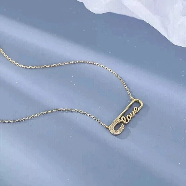 0.85Ct Round Lab Created Diamond Pin Women Pendant 18″ 14K Yellow Gold Plated