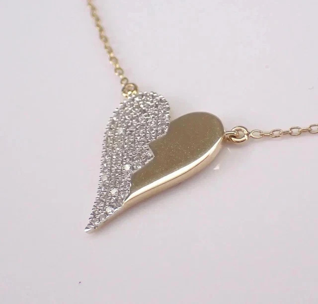 1.10Ct Round Lab Created Diamond Cluster Heart Pendant 14K Two Tone Gold Plated