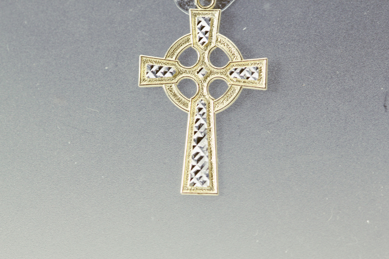 10k Yellow & White Gold Celtic Cross Charm/Pendant 1 Gram (PEN)9934