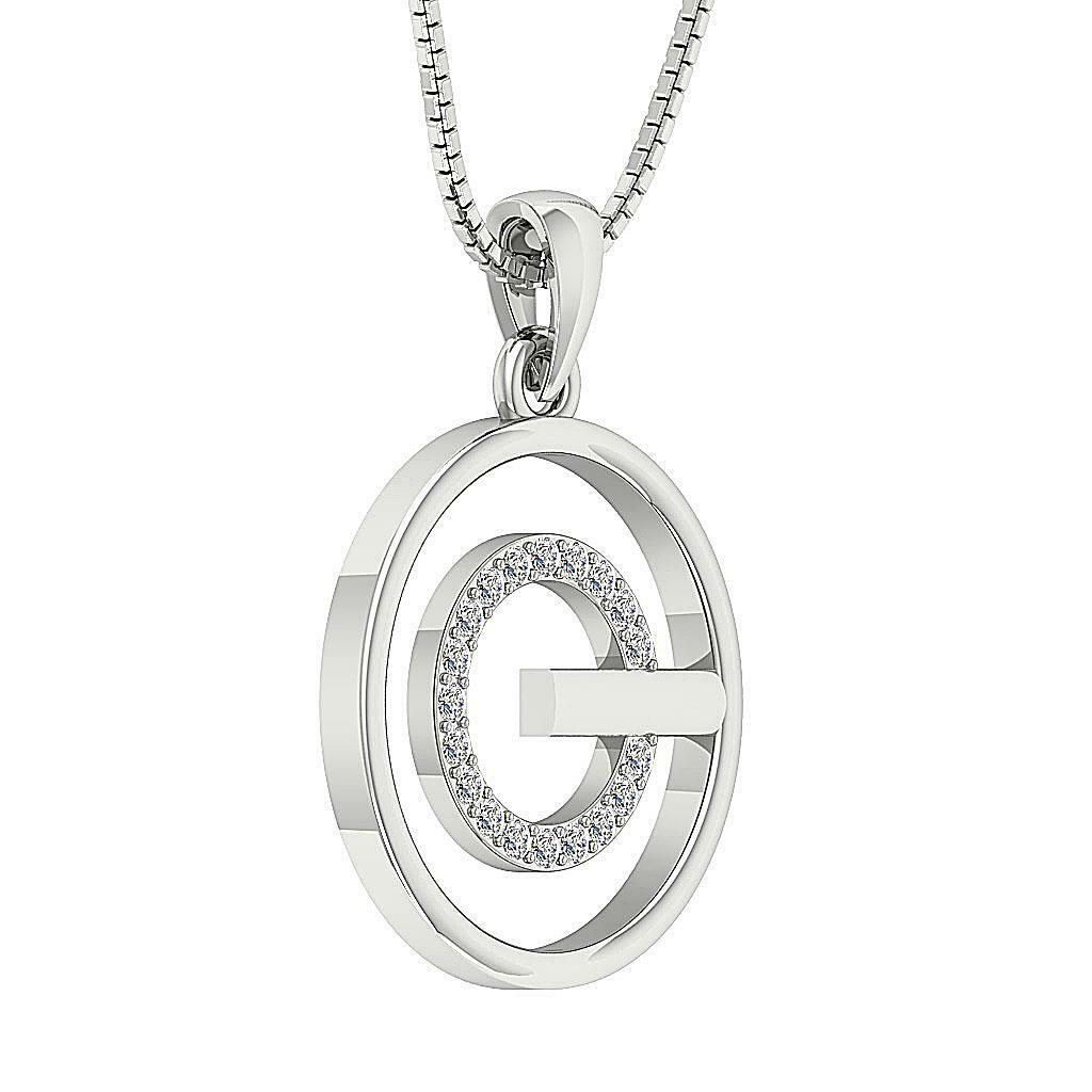 SI1 G 0.35Ct Genuine Diamond Circle Pendant Necklace Prong Set Rose Gold 1.0Inch