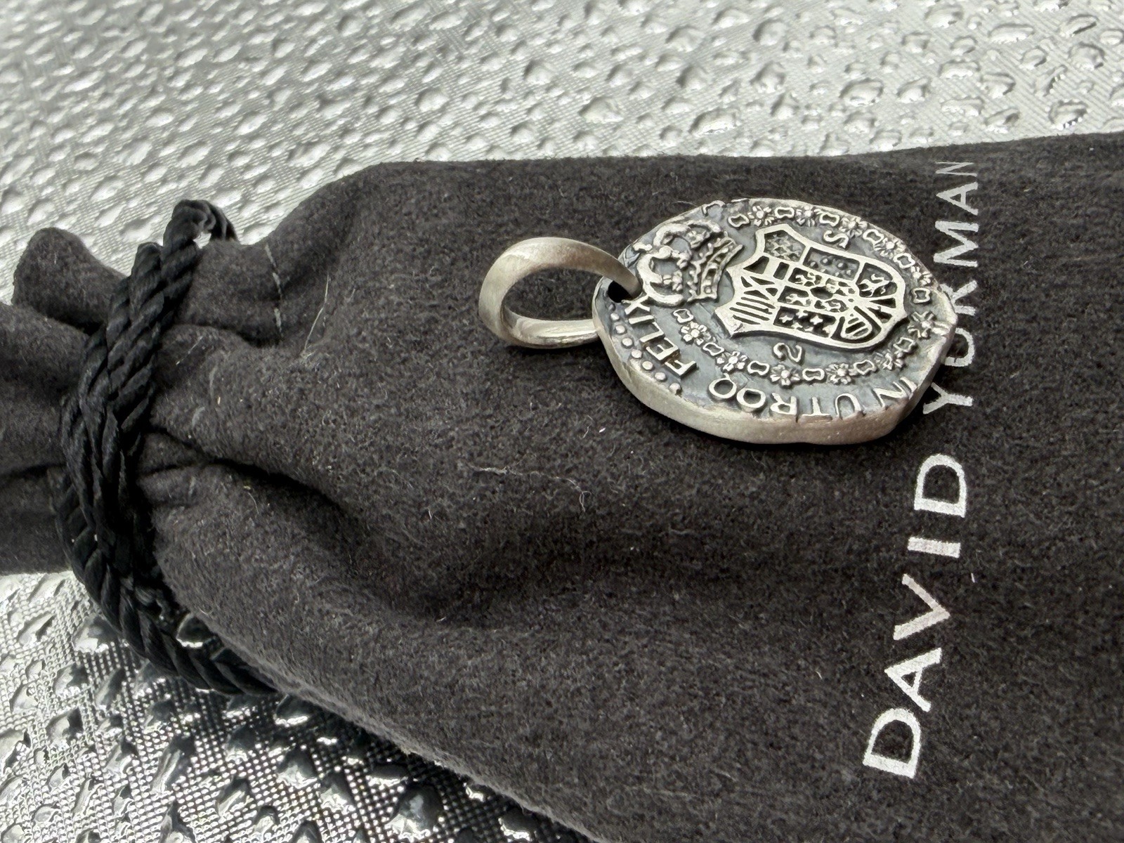 David Yurman Sterling Silver Shipwreck Coin Amulet Pendant