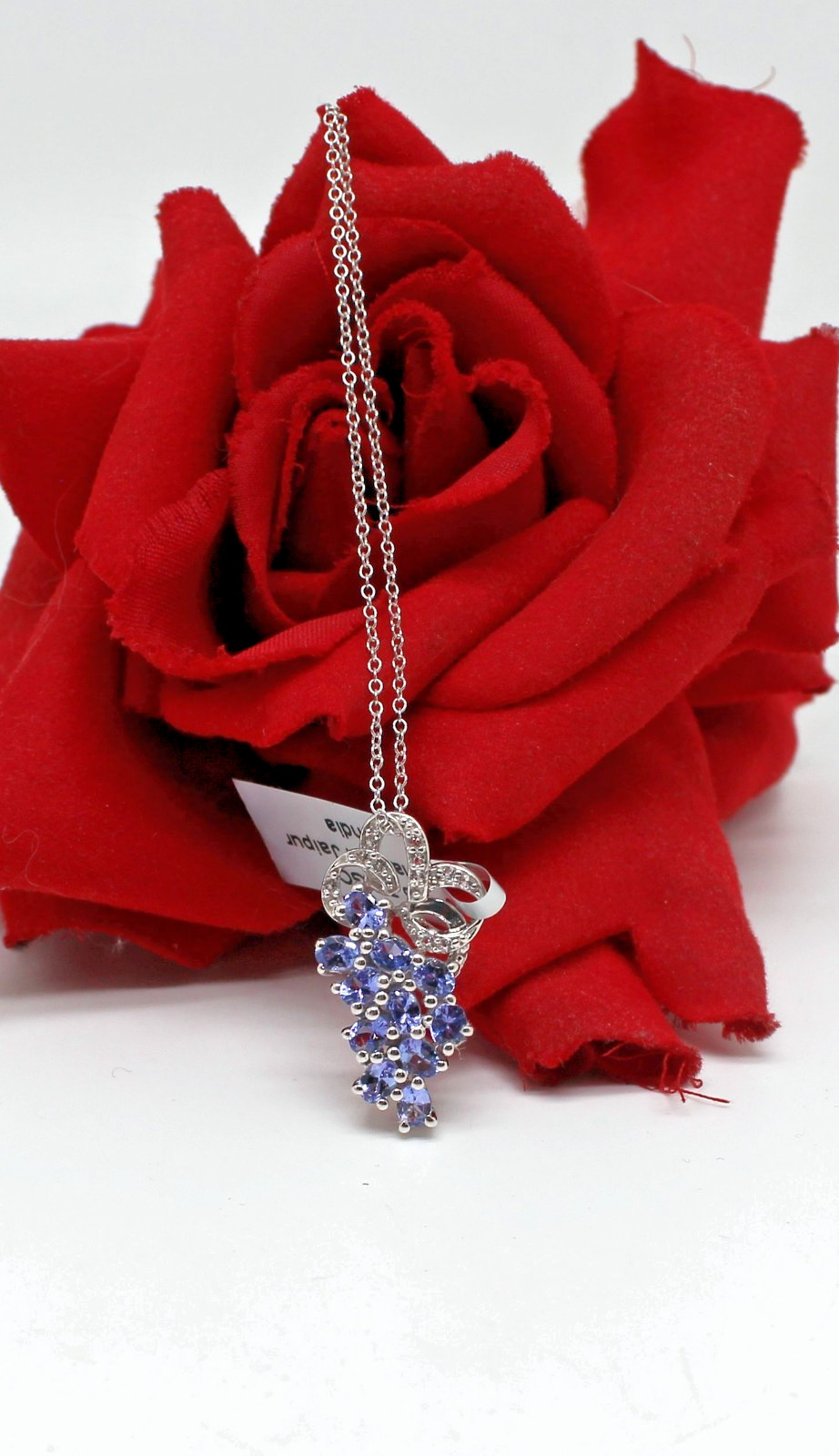 Sterling Silver Tanzanite Grape Cluster TGGC 4.75g 18″ Necklace CAT RESCUE