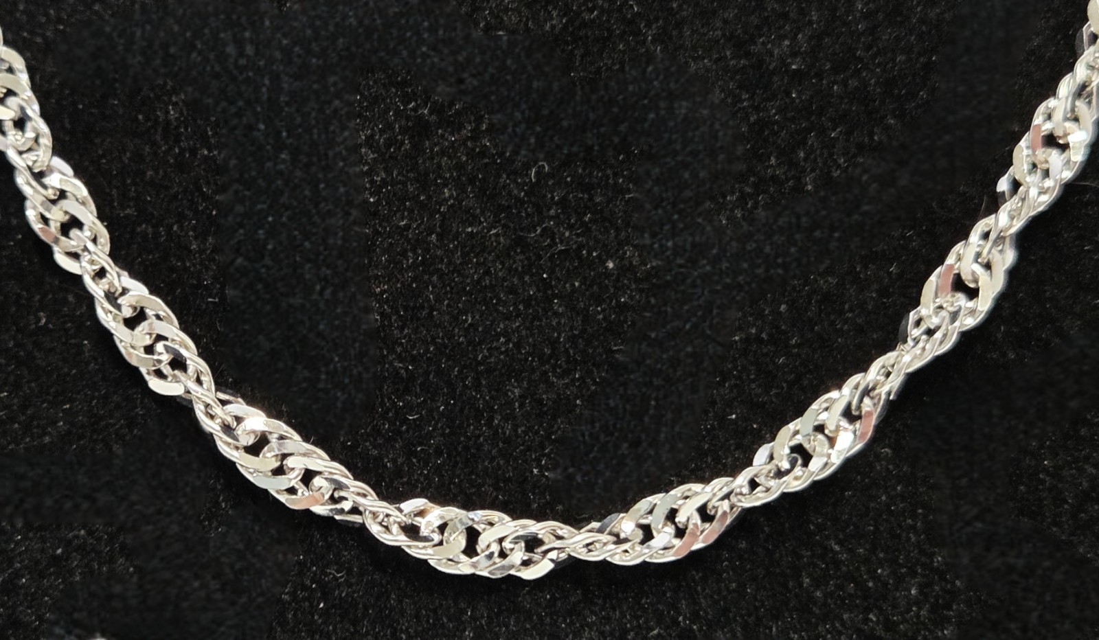 MILOR Sterling Silver Singapore Chain Necklace 30″ Italy 925 Twist Spiral 4mm