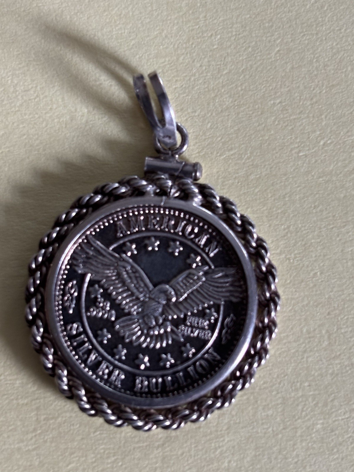 American Silver Bullion Coin Pendant 7.50 Grams Eagle/Scales VG