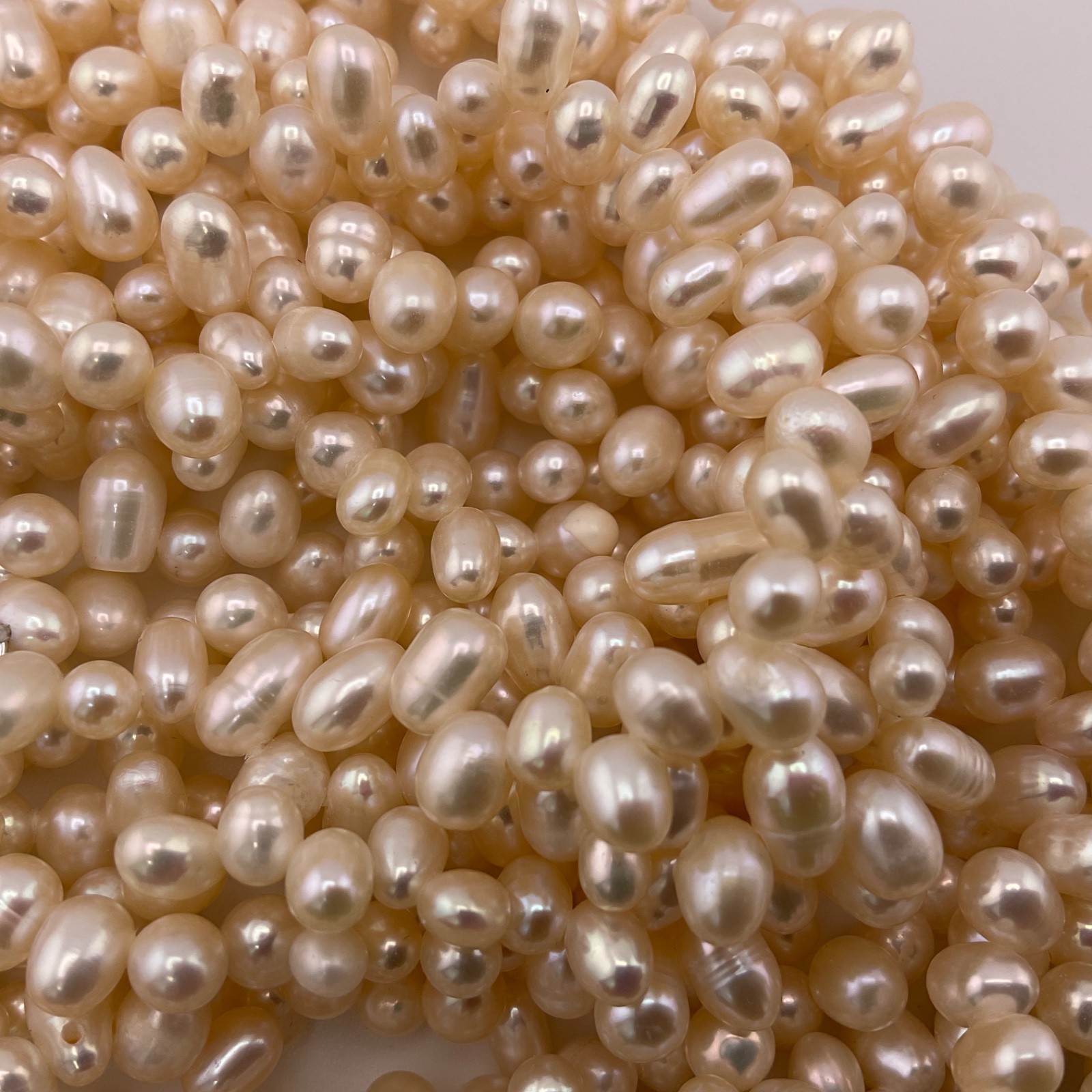 Vtg Freshwater Pearl Multi Strand Necklace 925 Gold Vermeil Filigree Clasp 18.5”