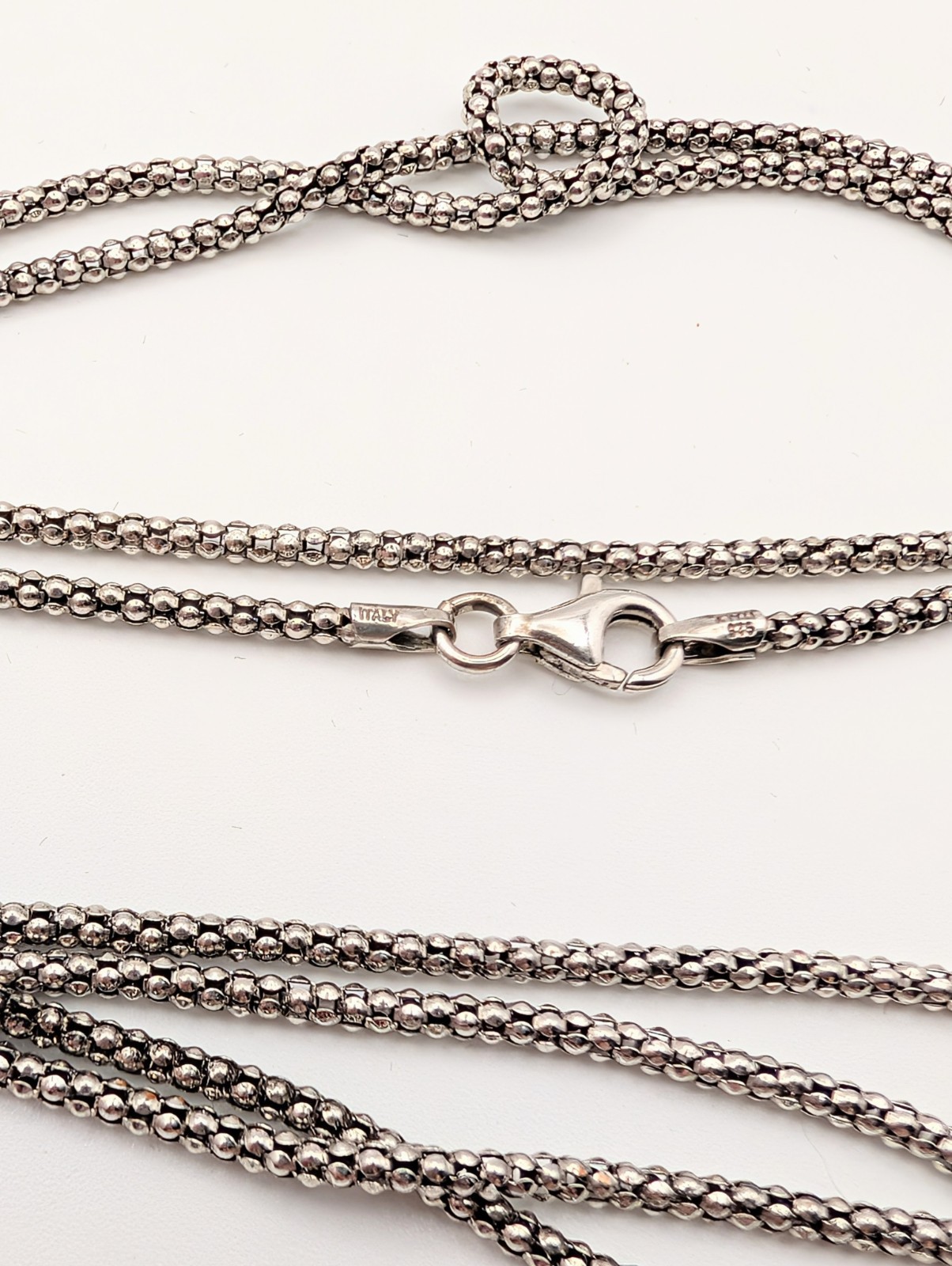36 sterling silver popcorn necklace