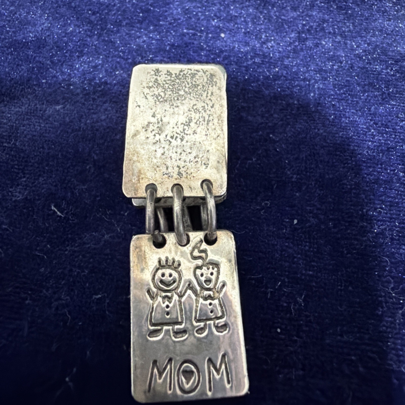 Notebook 925 EFS Mexico sterling silver Kids Best Mom Pendant 1”