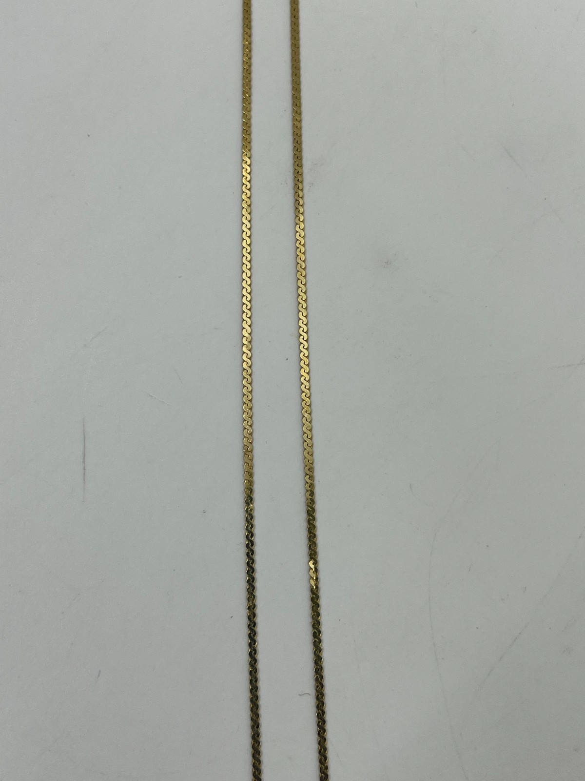 14K Italy Gold Chain Necklace 585 S Link Serpentine Chain 21” 2.5g Yellow Gold