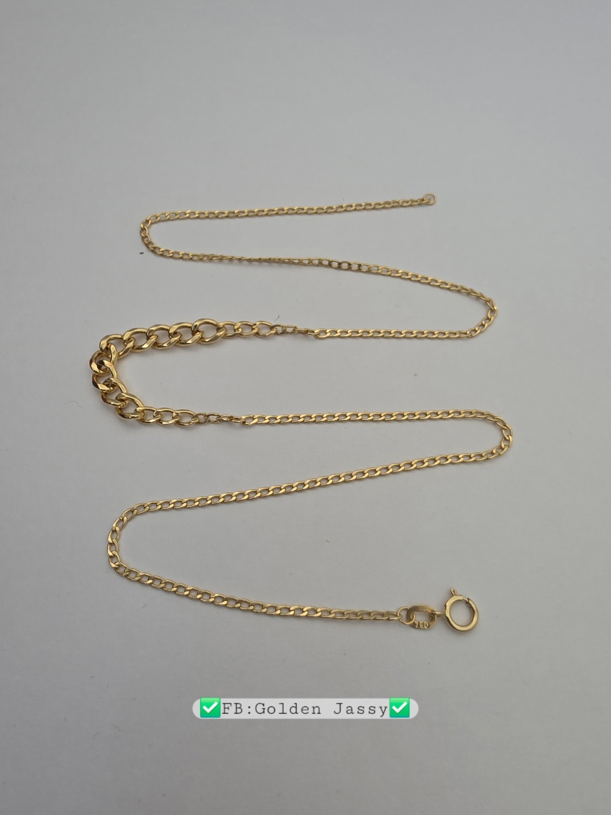 18K Real Gold Cuban Chain 17.5″long