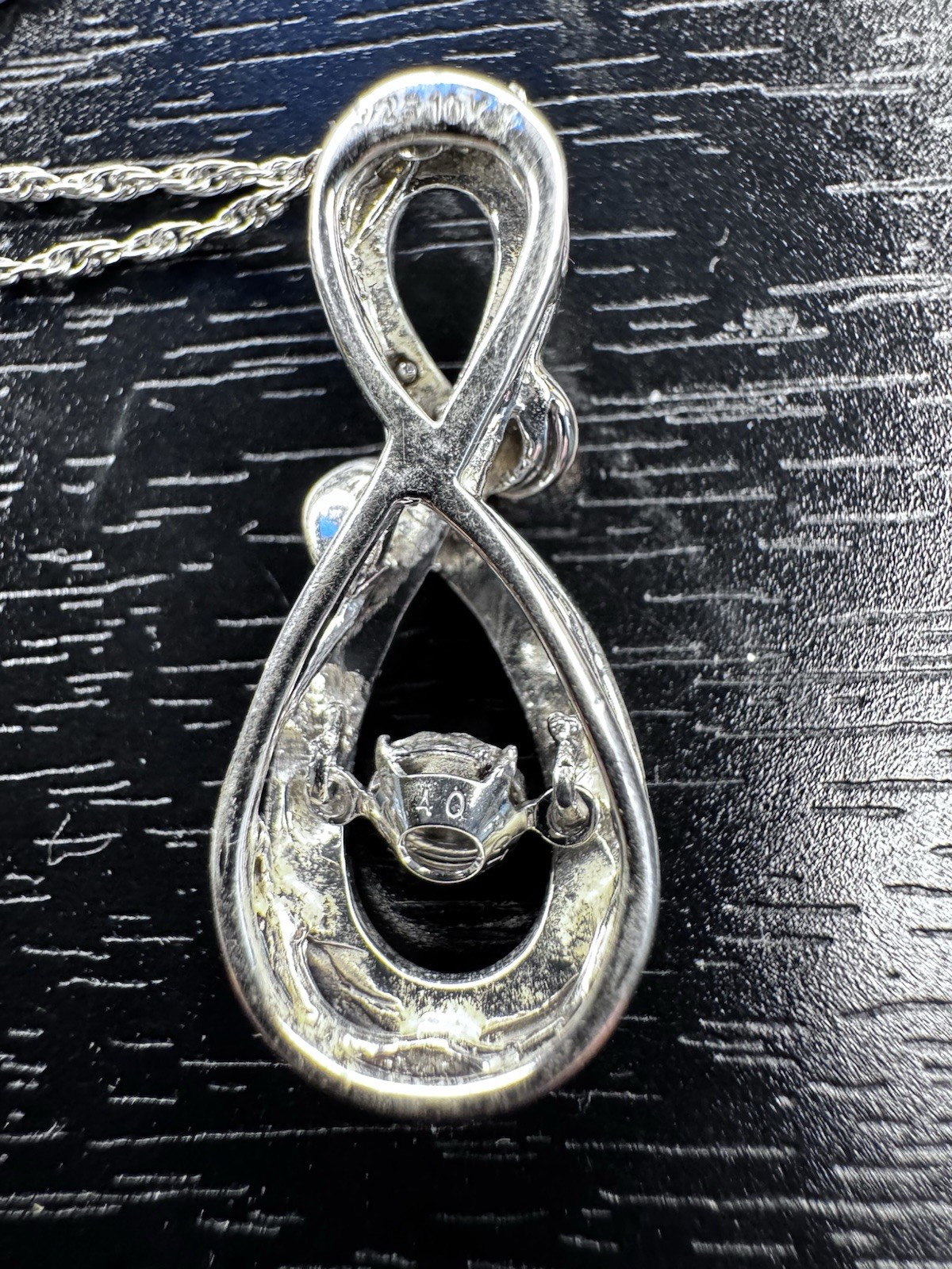 925 10K Diamond Pavé Infinity Unstoppable Love Pendant Chain Necklace