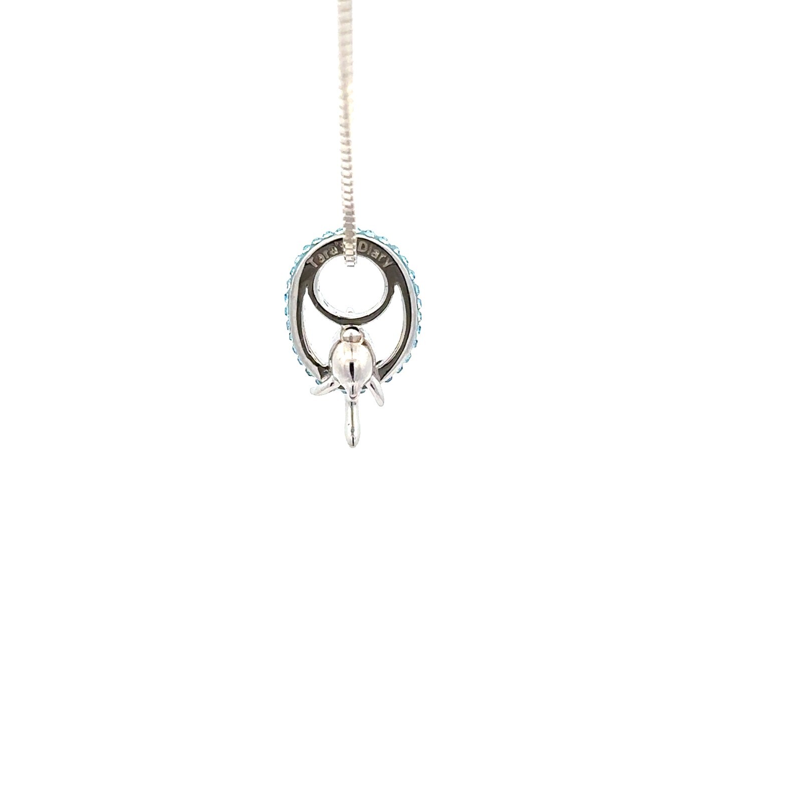 Sterling Silver Dolphin Pendant With CZ (1/2 x 3/4 Inch)