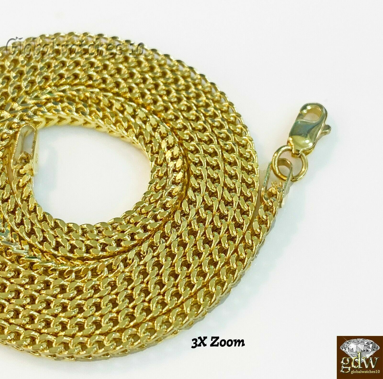 10k Gold Dollar Bag Charm Pendant Franco Chain 22 24 26 28 Inch Real
