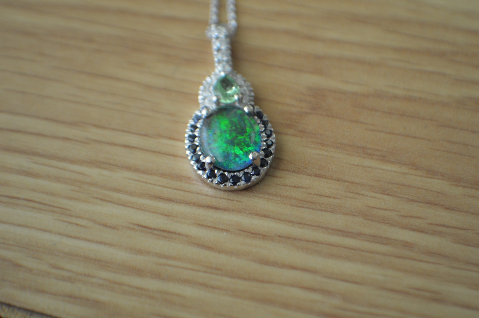 3.50ct Elysian Opal Triplet /Multi Gem Rhodium Plated Pendant with 20″ Chain