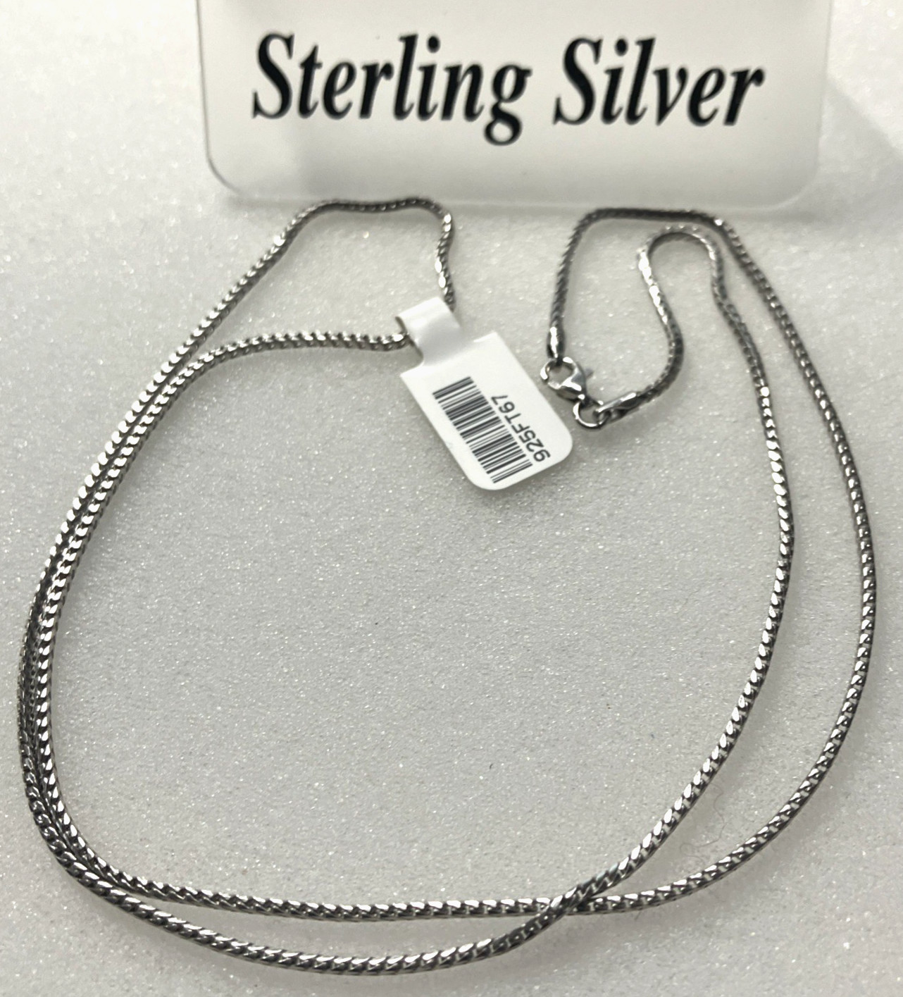 925 Italy Sterling Silver Franco Foxtail Chain 6.6grams 1.77mm x 1.44mm 24” NWT