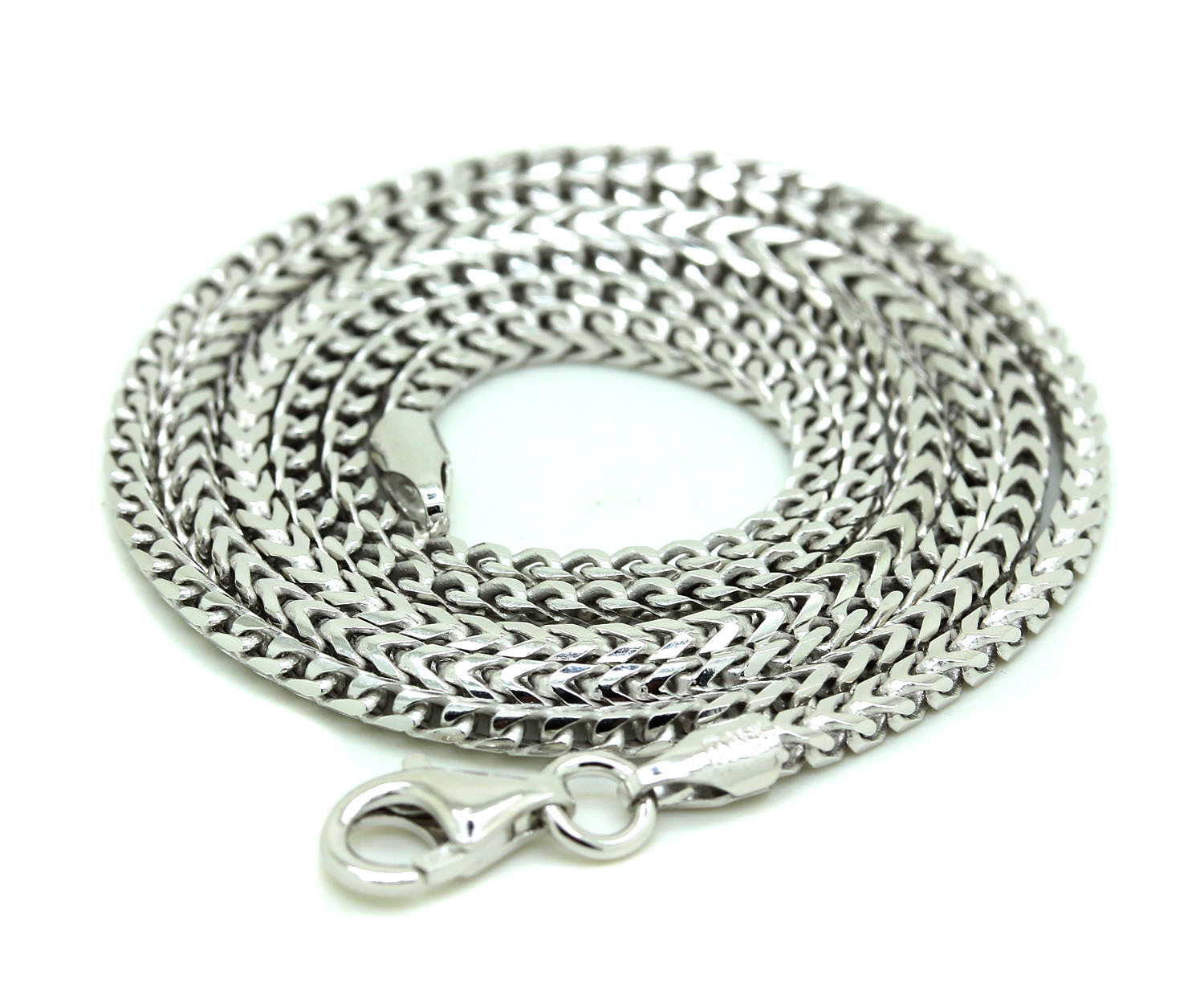 .925 Sterling Silver Franco Chain Italy Necklace Mens Link 16-30In 2mm 2.5mm