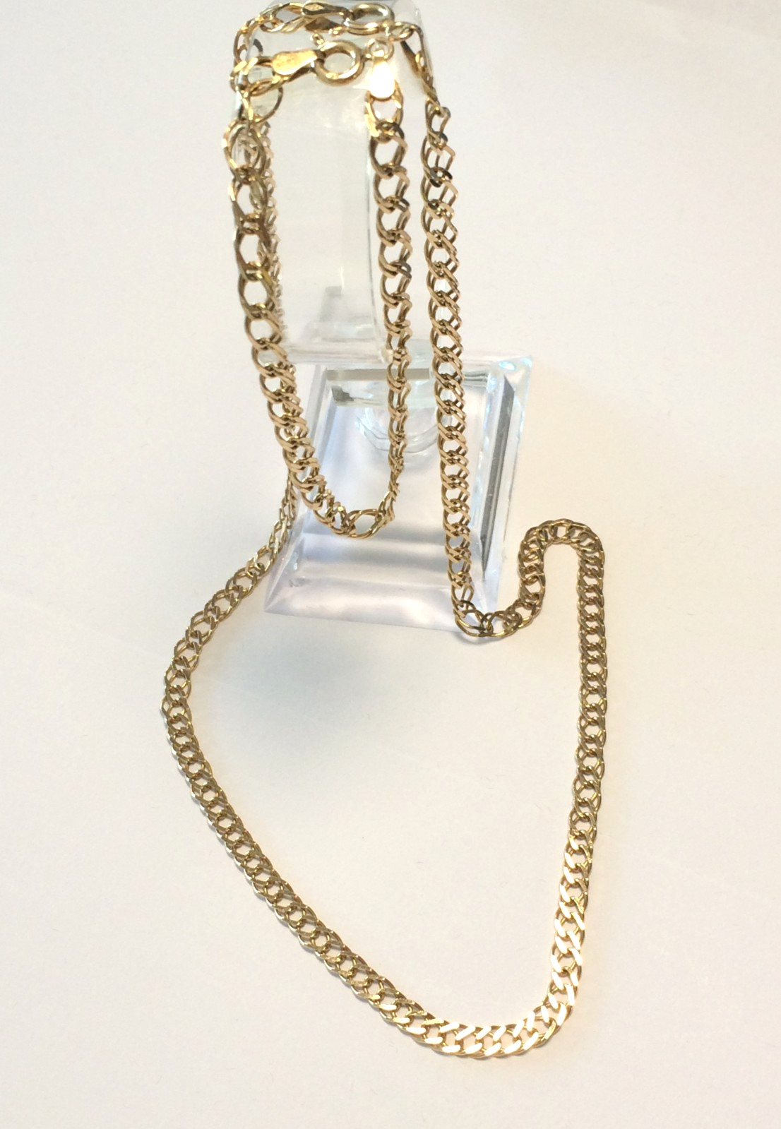 9ct Solid Gold Double Curb Chain 20″ & 7″ Bracelet. Italy. Width 5mm/Wgt 10.17gm