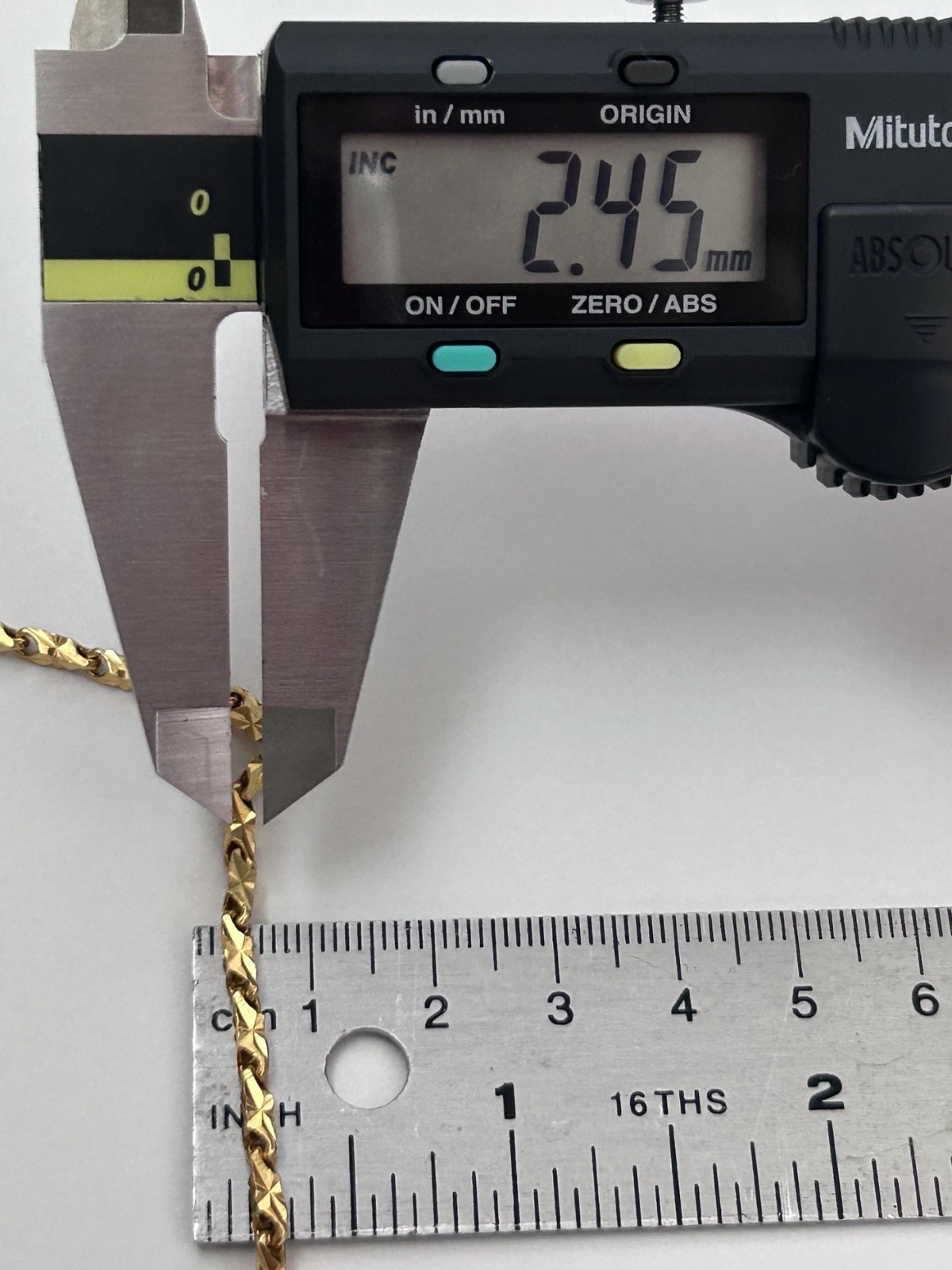 21K Solid Yellow Gold Box Bar Link Chain Necklace