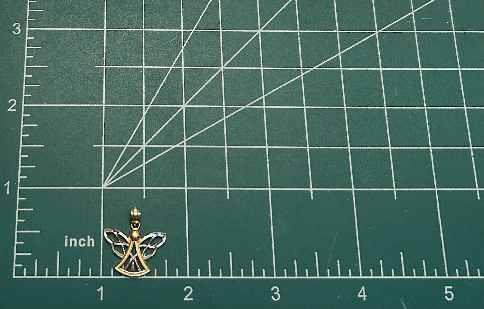 ZALES 1.0 Gram 14K Yellow & White Gold ANGEL Pendant No Stones