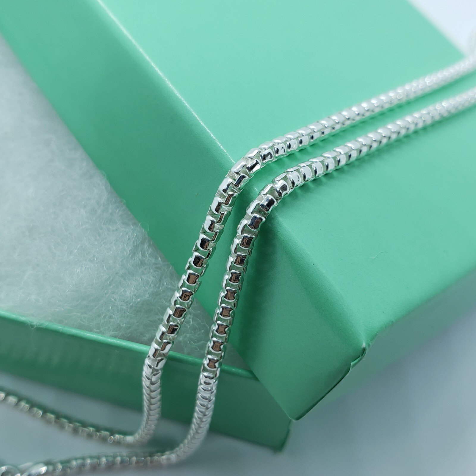 925 Sterling Silver Round Box Chain Necklace High Quality 2mm 16″-30″
