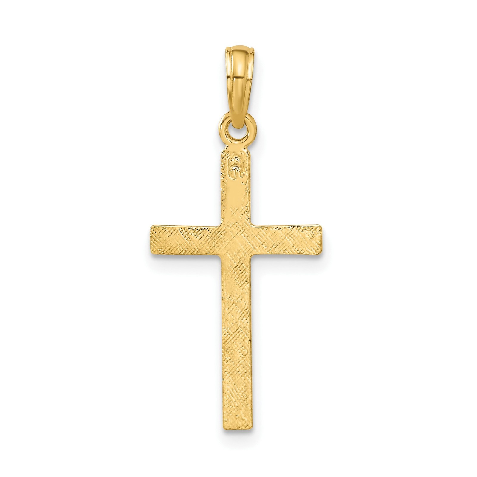 10k Yellow Gold Solid Latin Cross Pendant Polished 30mm x 13mm