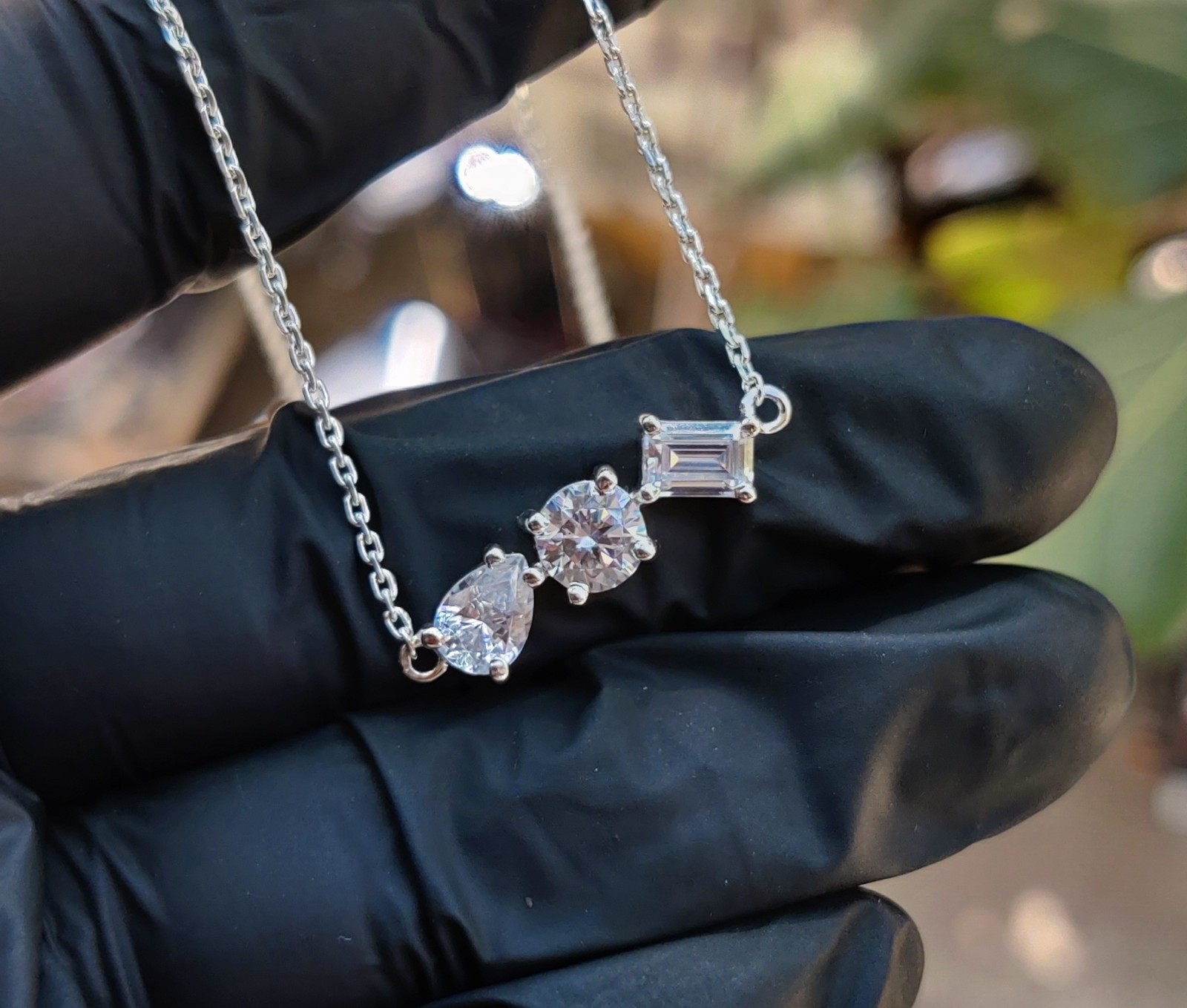3.50Ct Lab Created Diamond Necklace Pendant 14K White Gold Plated 935 Silver