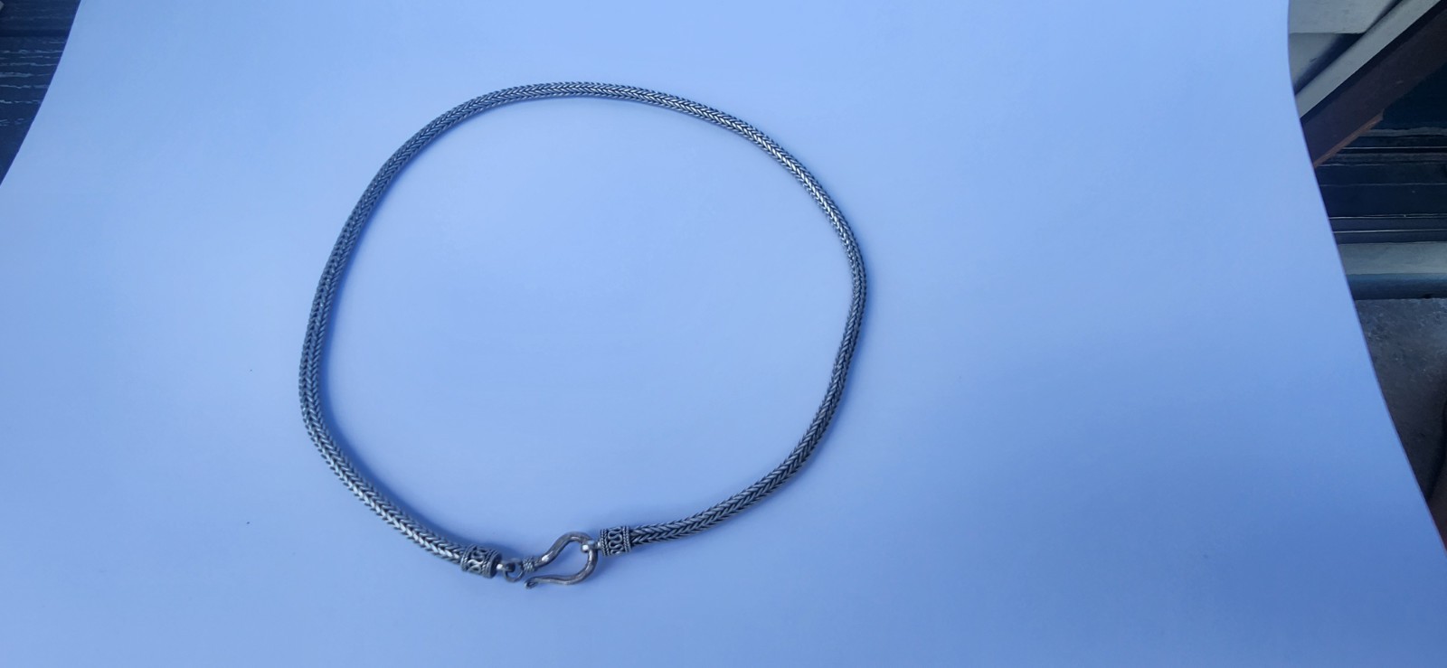 Modern Sterling Silver 925 Heavy Foxtail Chevron Chain Necklace 20 in 50 gram
