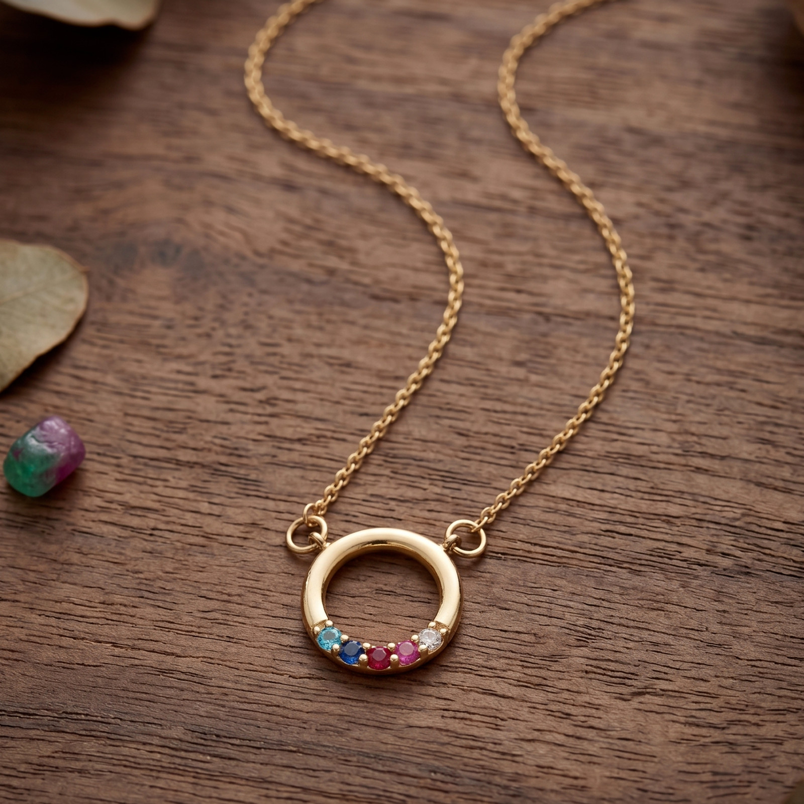 925 Sterling Silver Personalized Family Birthstone Necklace, Handmade Jewelry