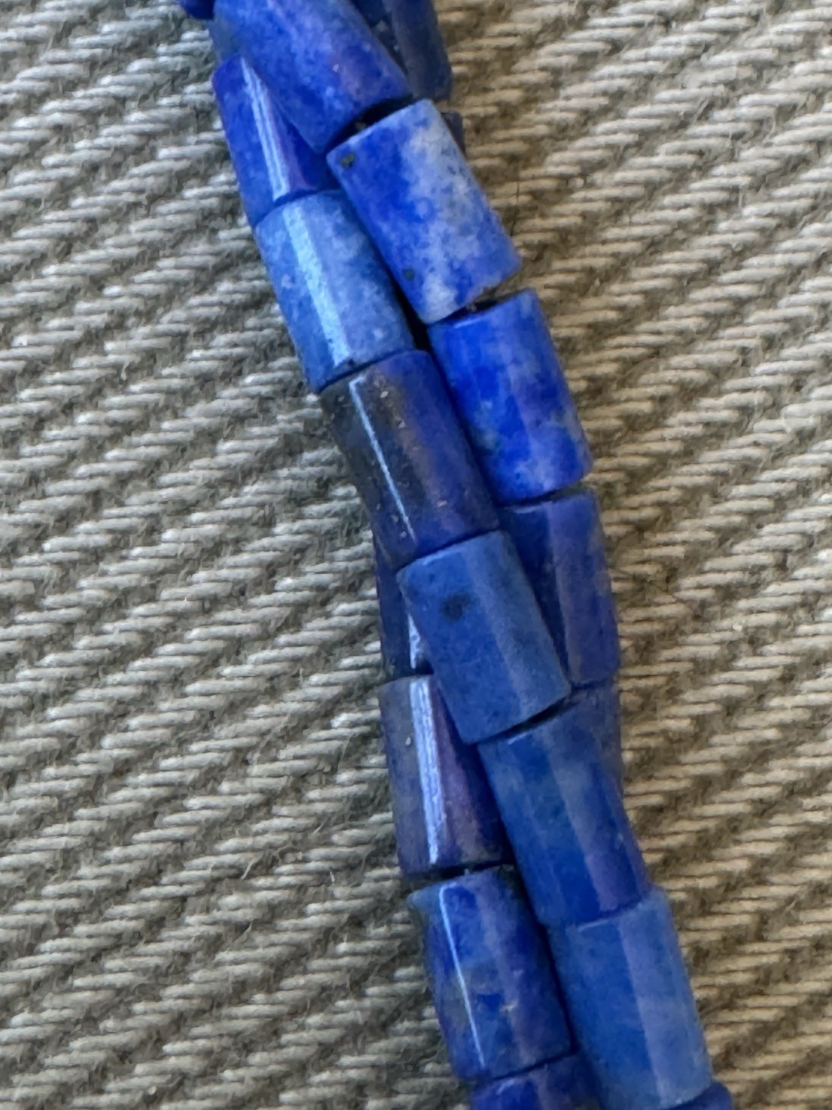 Vintage Lapis Lazuli Bead and Sterling Silver Adjustable Clasp 19.5” Necklace