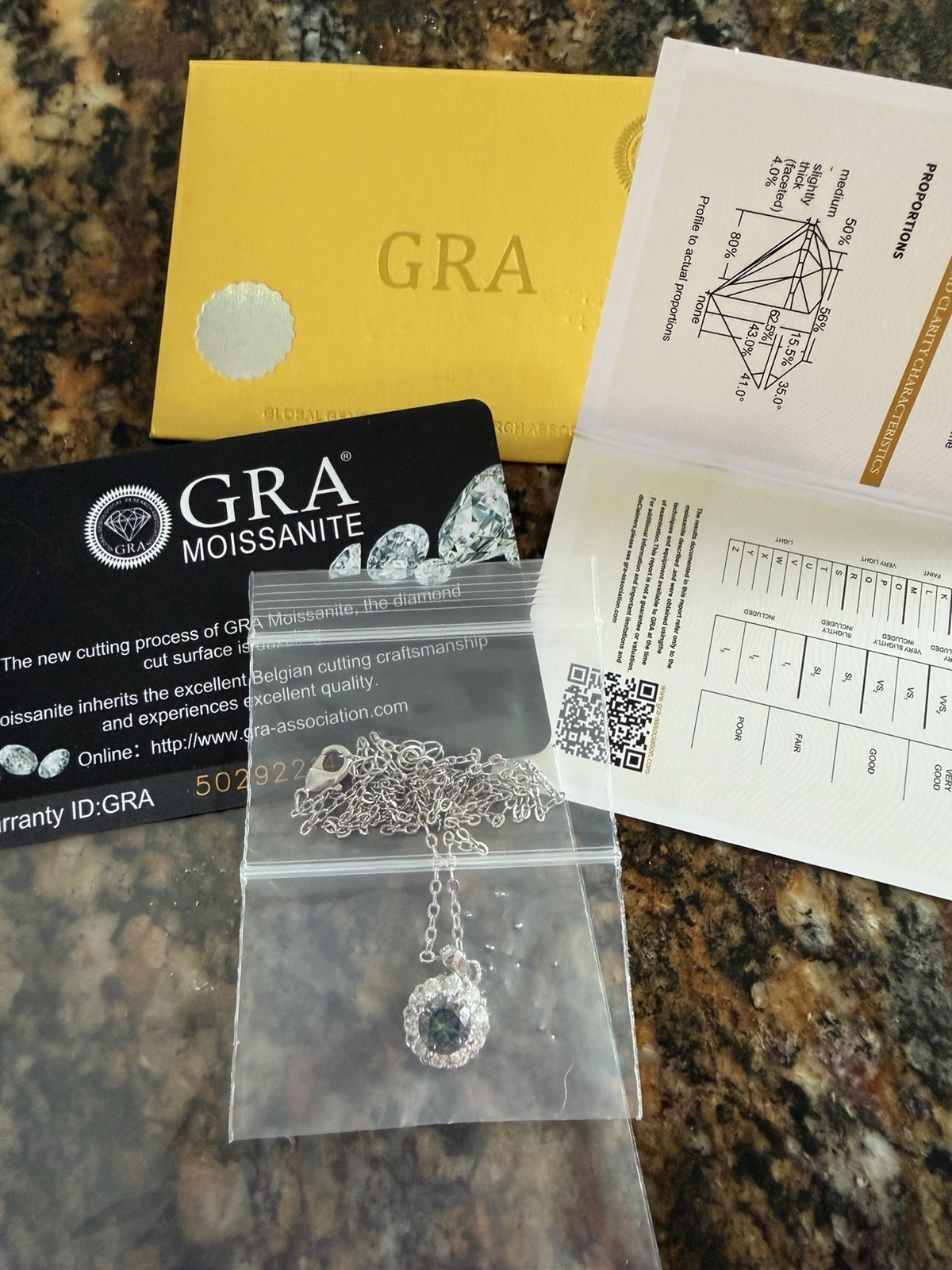 GRA Moissanite Necklace 1.00ctw 925 Silver Round Halo Blue Pendant Lobster