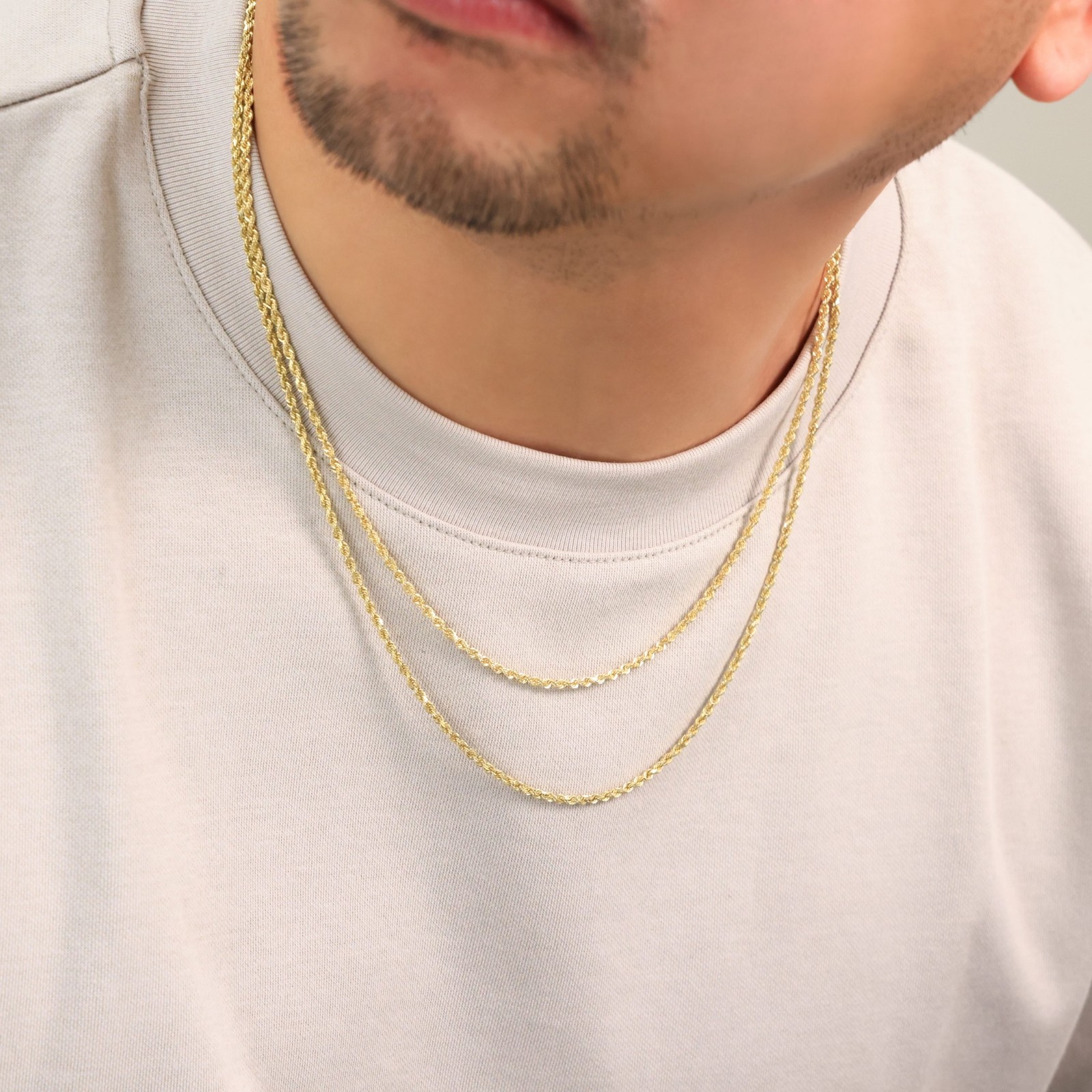 18k Yellow Gold Diamond Cut Rope Chain 2mm-5mm Necklace Mens Womens 16″- 28″