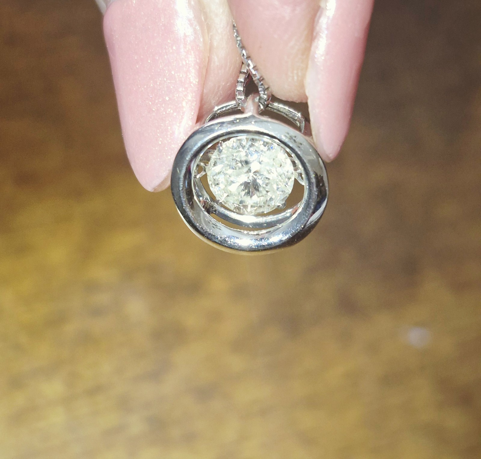 AMAZING HUGE PLATINUM COLORLESS EARTH MINED 1.19ct DIAMOND MOTION NECKLACE $9600