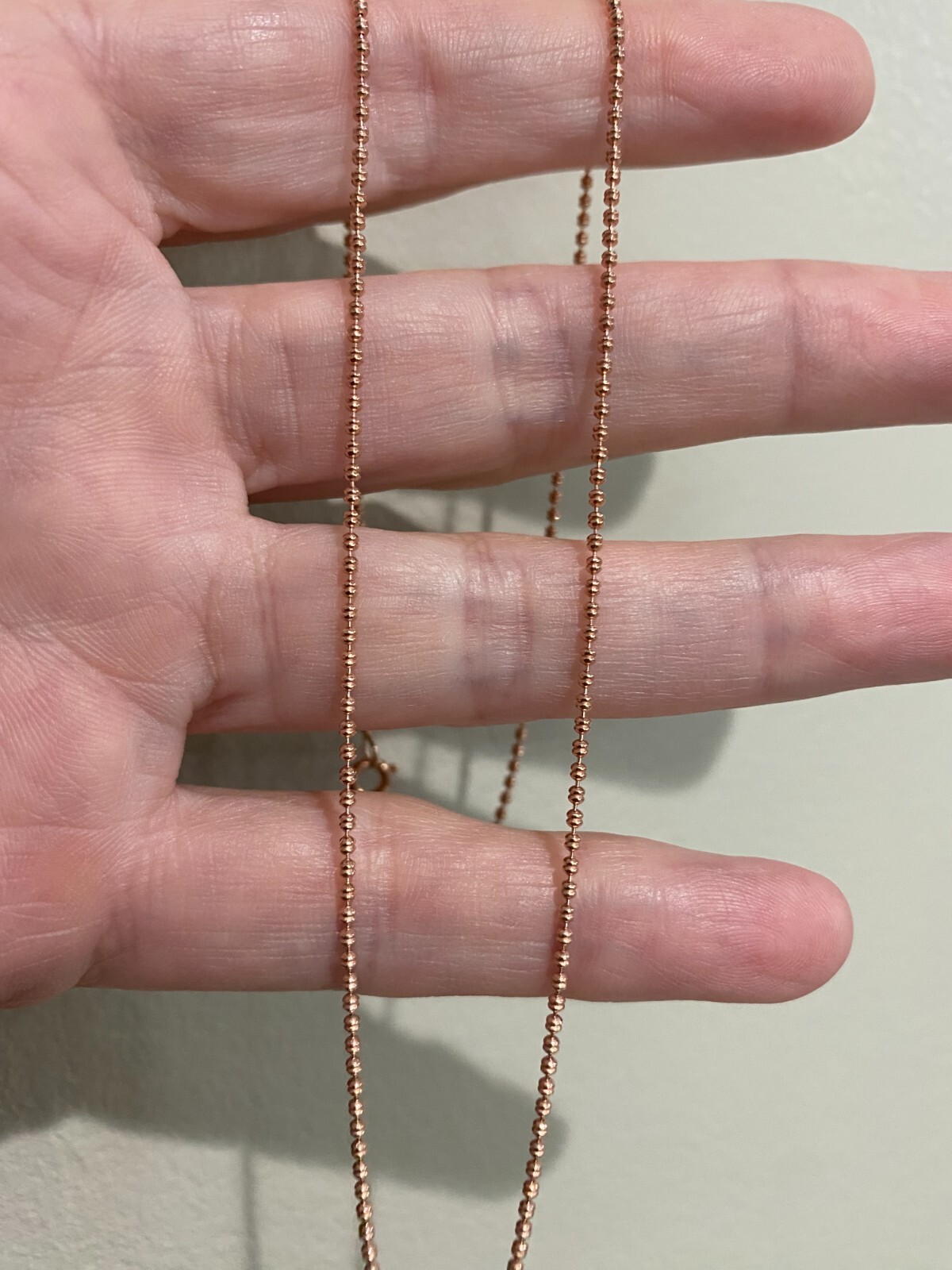 Fancy Double Round Bead Chain – 1.4 MM’s 925 Silver 14k Rose 16 + 2 Inch