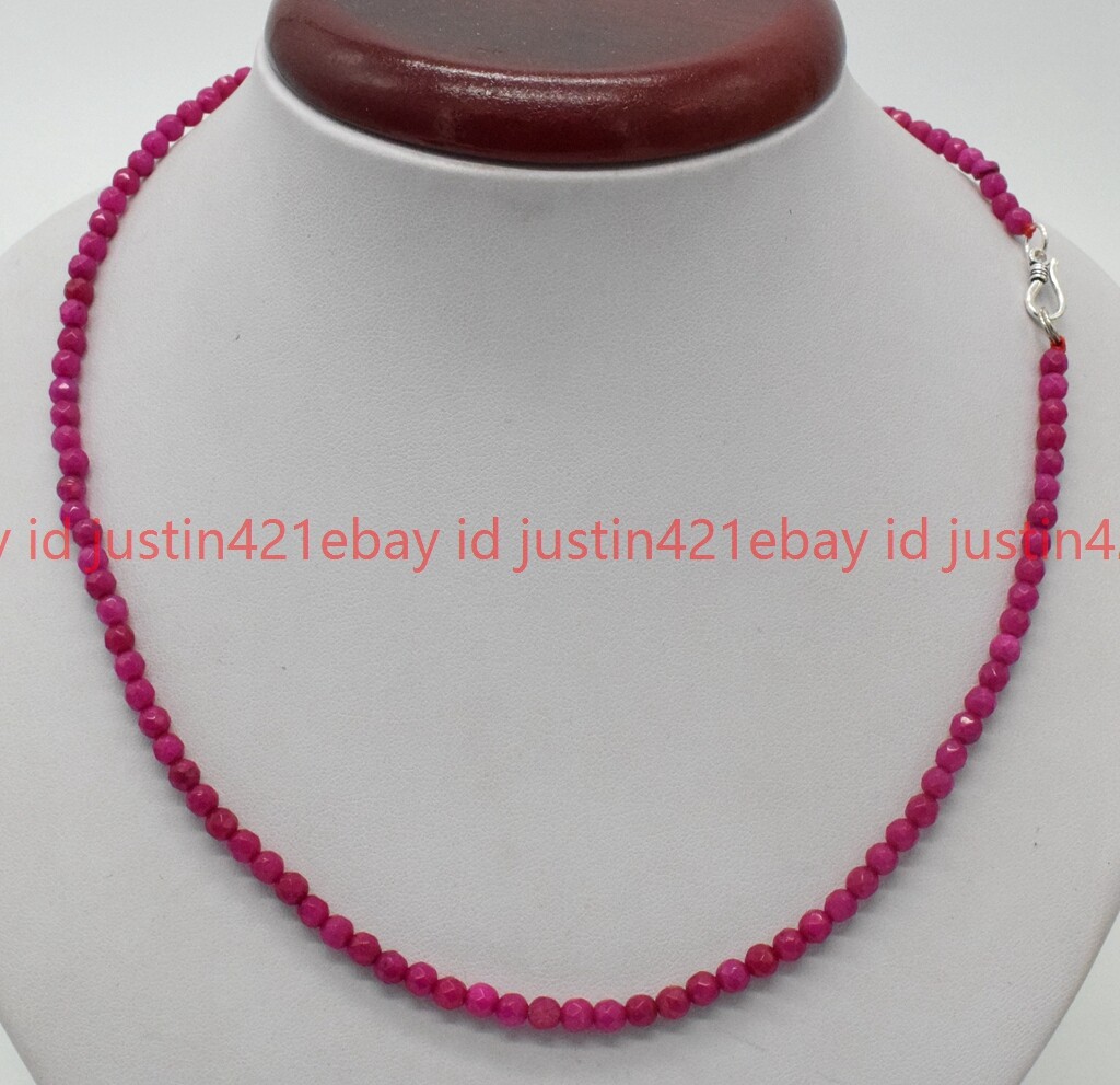 Lots 4mm Faceted Multiple Round Gems Beads Necklace 16-28” Silver Clasp AAA