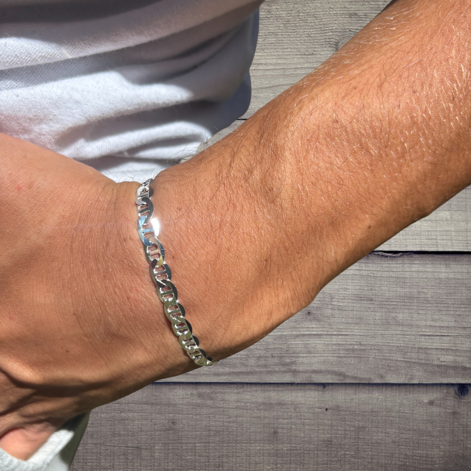 5mm Mariner Link Bracelet – Real Solid 925 Sterling Silver Or 14k Gold Vermeil