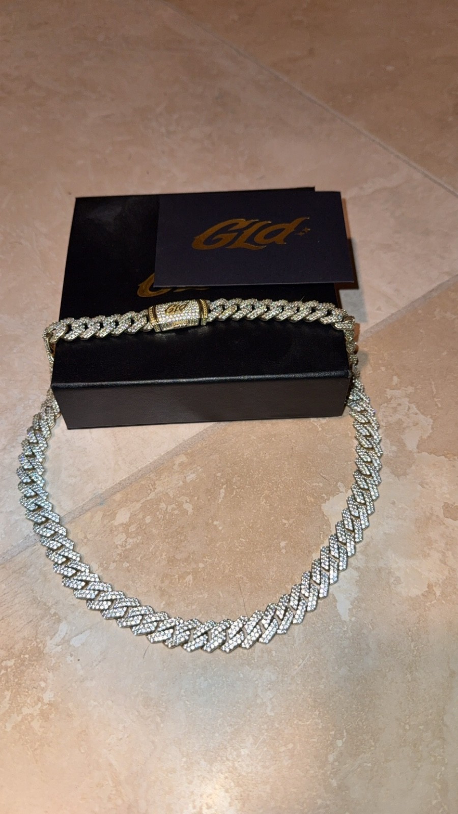 GLD 12mm Diamond Prong Chain Necklace