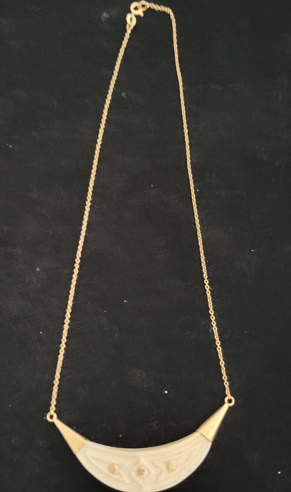 Vintage Balestra Giovanni & Figli 18kt Yellow Gold Rolo Chain With Bone Pendant