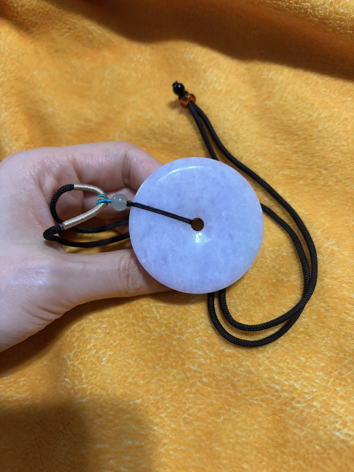 Untreated Burma Myanmar Grade A Jadeite LAVENDER Large Pendant 纯天然翡翠A货紫平安扣